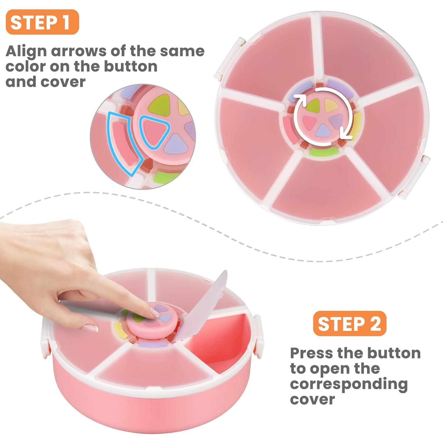Contenedor de Snacks Pawtong 5 Compartimentos Rosa 422g