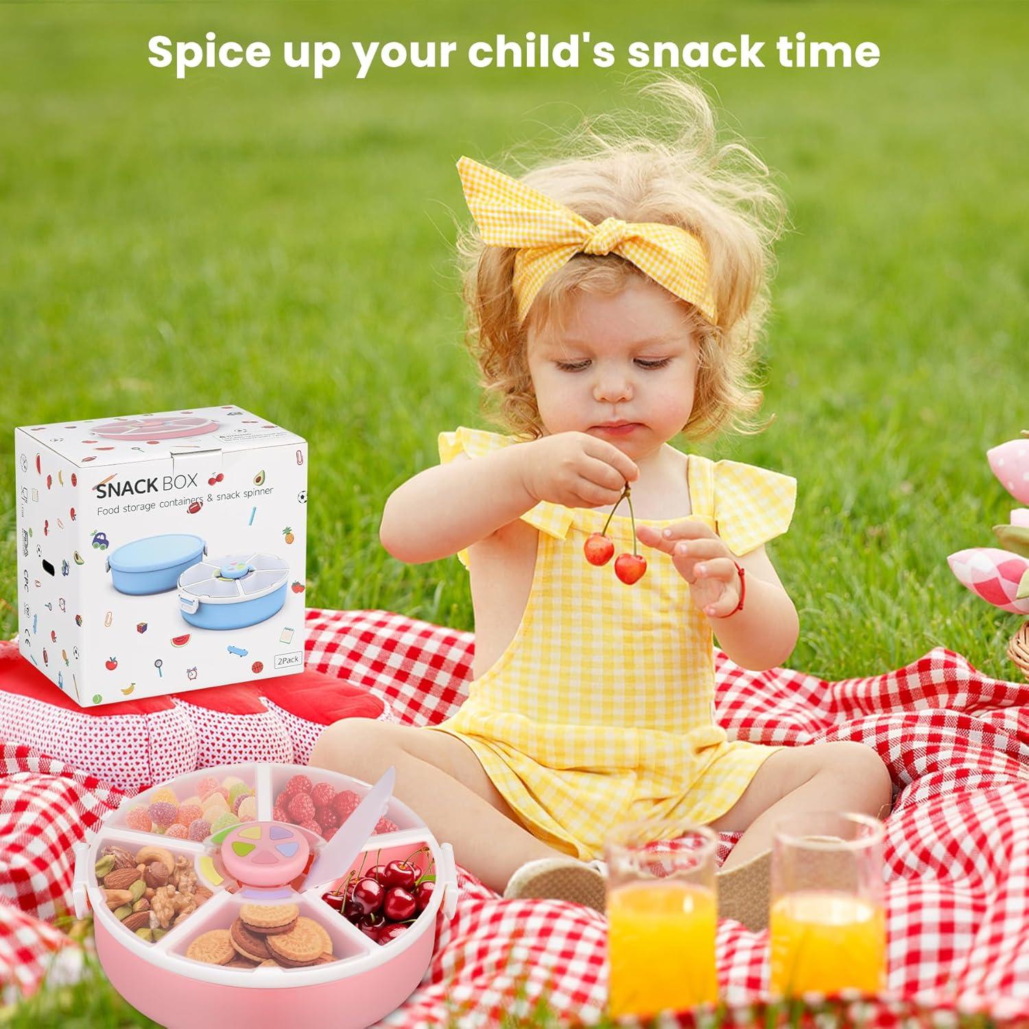 Contenedor de Snacks Pawtong 5 Compartimentos Rosa 422g