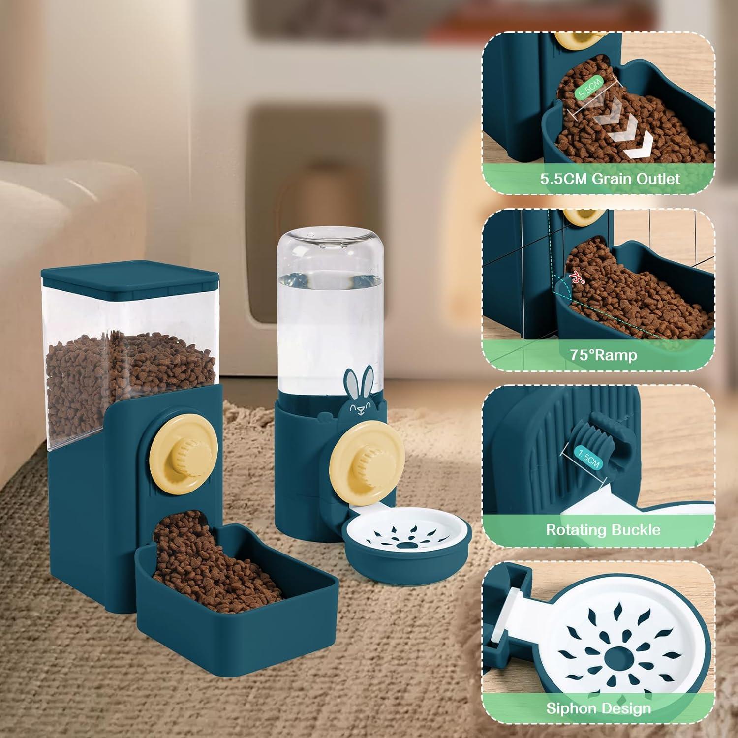 Dispensador Automático de Comida y Agua Hugyou 1400ml Azul