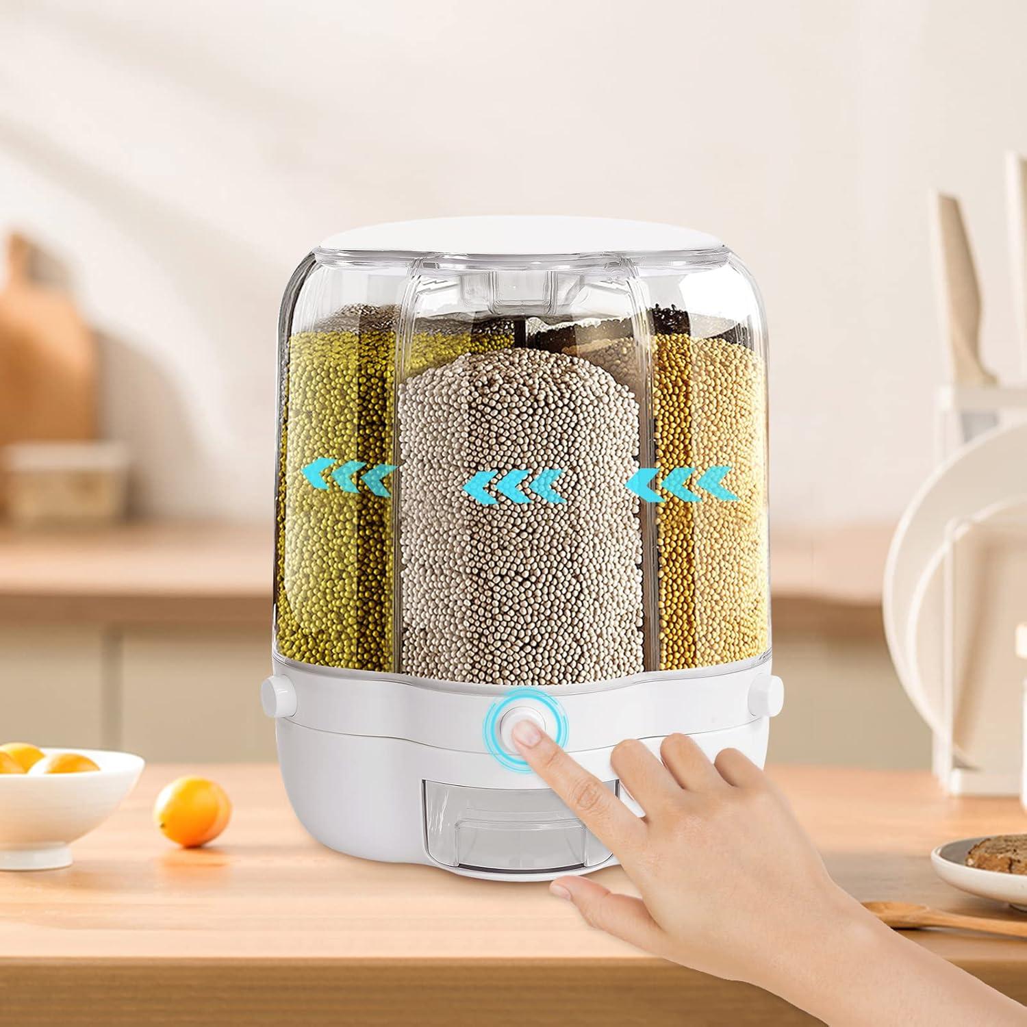 Dispensador de Alimentos 6 Compartimentos 12.5kg Blanco