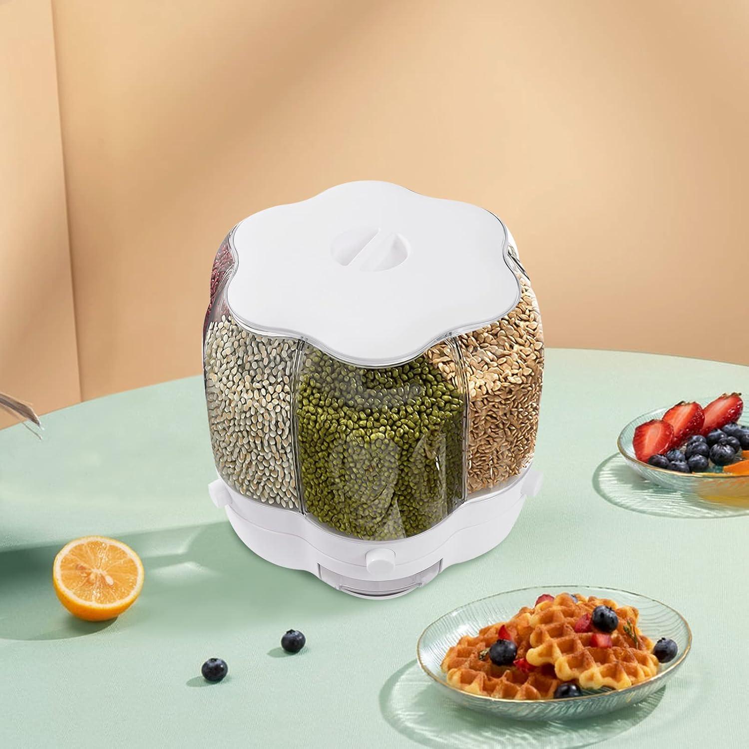 Dispensador de Alimentos 6 Compartimentos 12.5kg Blanco