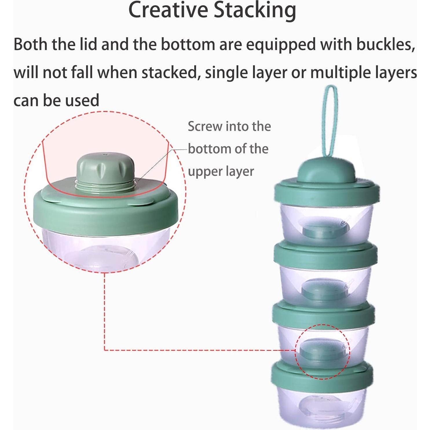 Dispensador de Fórmula para Bebés 4 Capas Libre de BPA