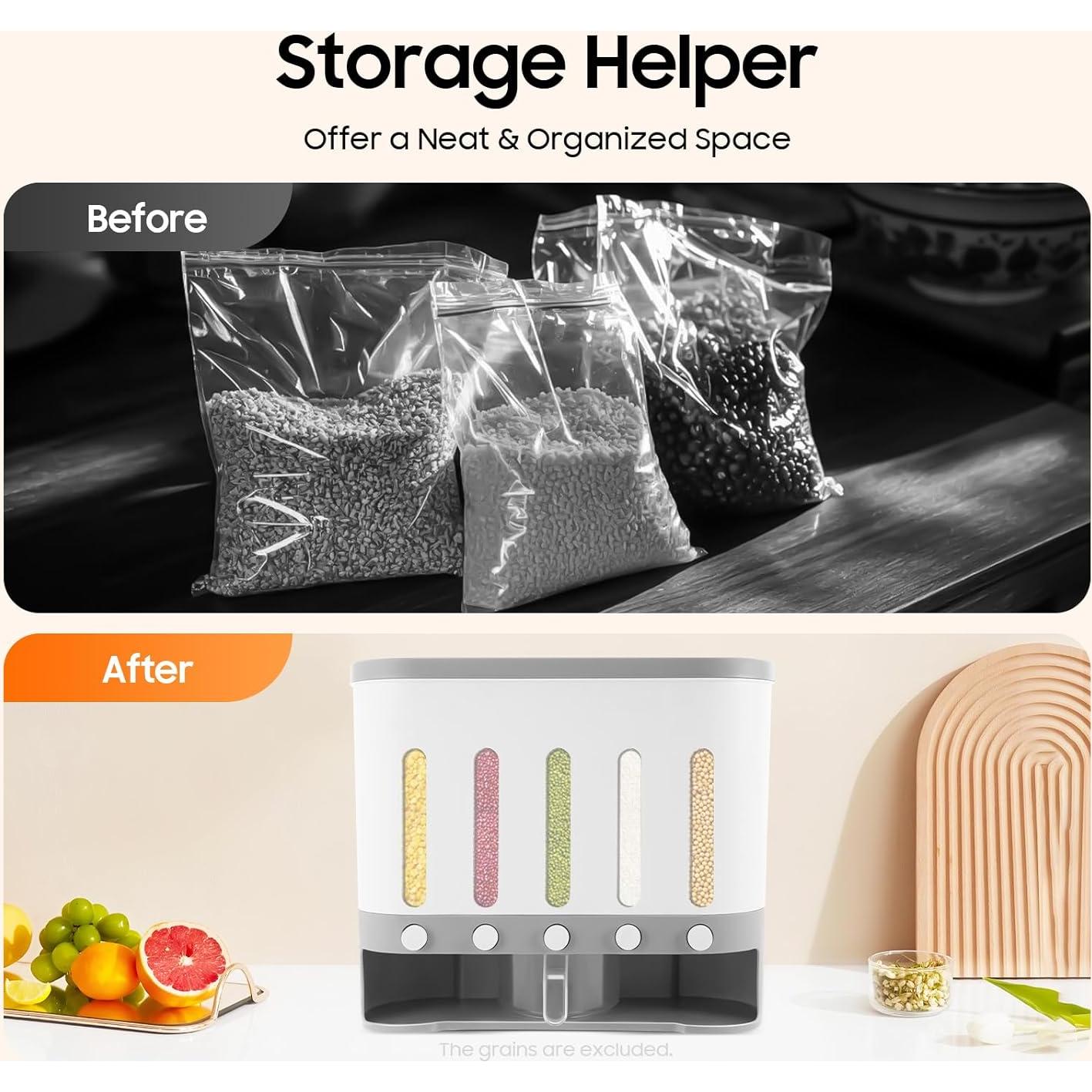 Dispensador de Alimentos Secos Montado en Pared LOYALHEARTDY 9Kg