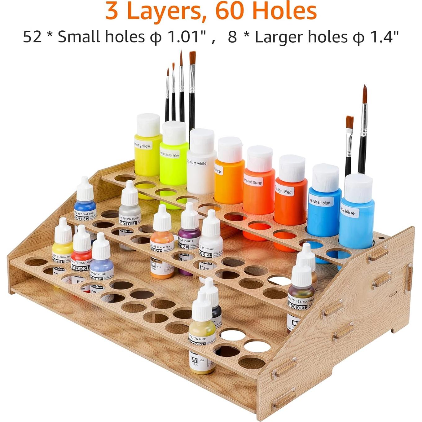 Organizador de Pintura Amazon Basics 60 Botellas 22 Pinceles