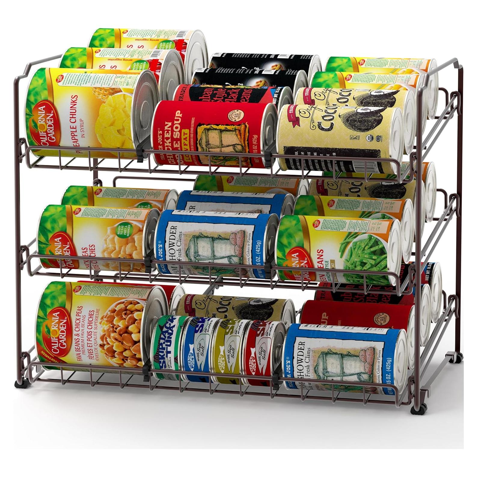 Organizador apilable de latas SimpleHouseware bronce 3 estantes