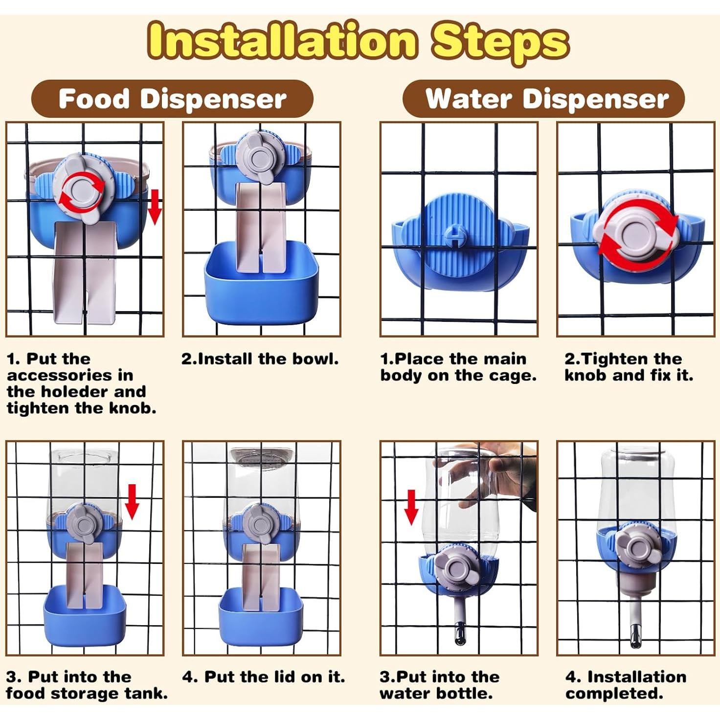 Comedero y Bebedero Automático Kathson para Conejos 1,09 kg