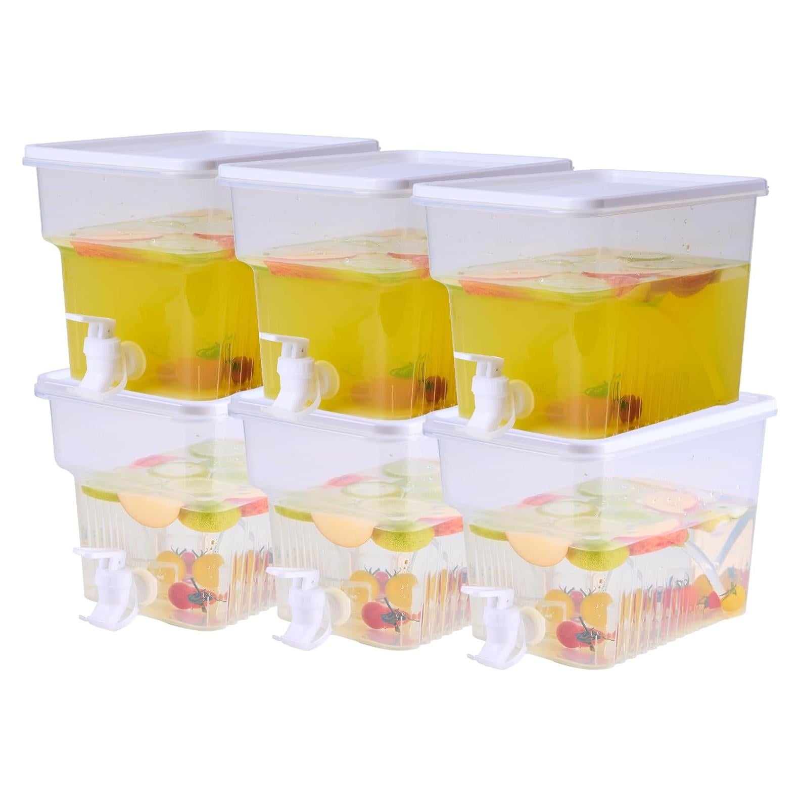 Paquete de 6 dispensadores de bebidas BEWBBAT 4.92L con grifo