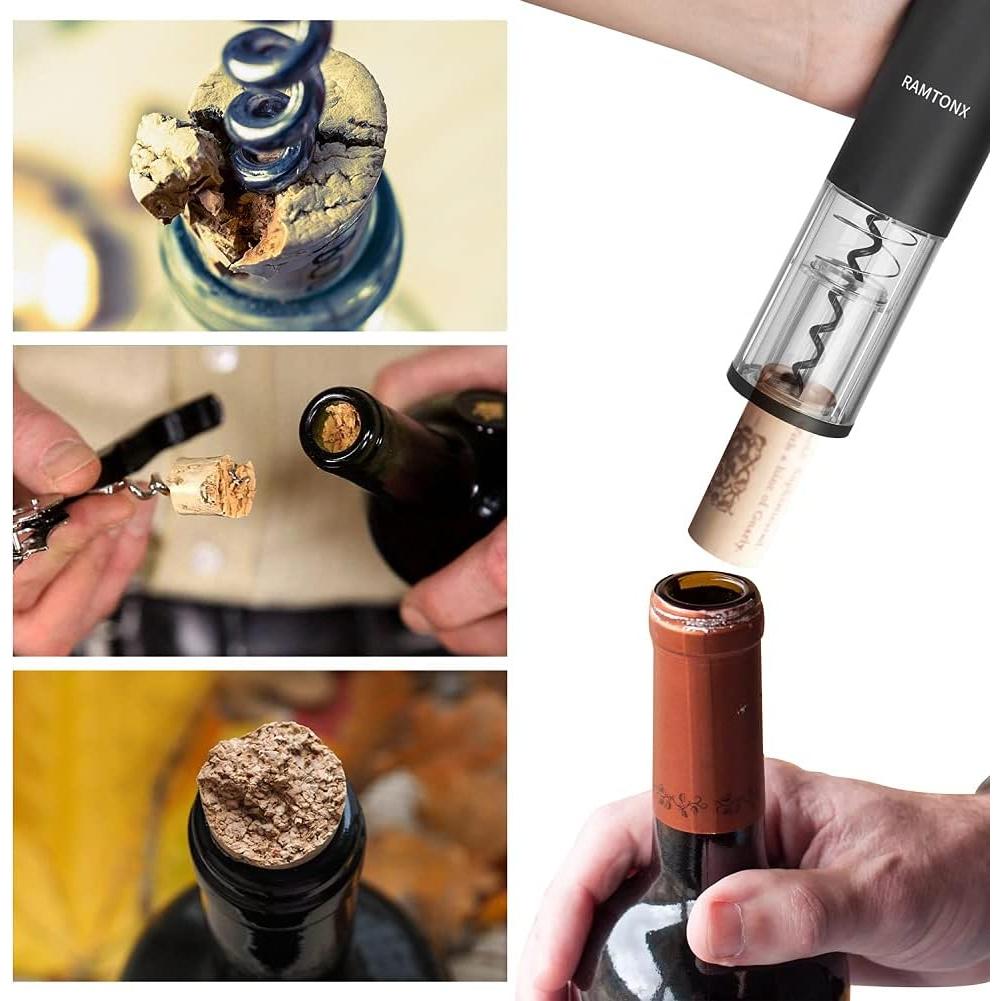 Abridor de Vino Eléctrico Ramtonx Automático Negro 258g
