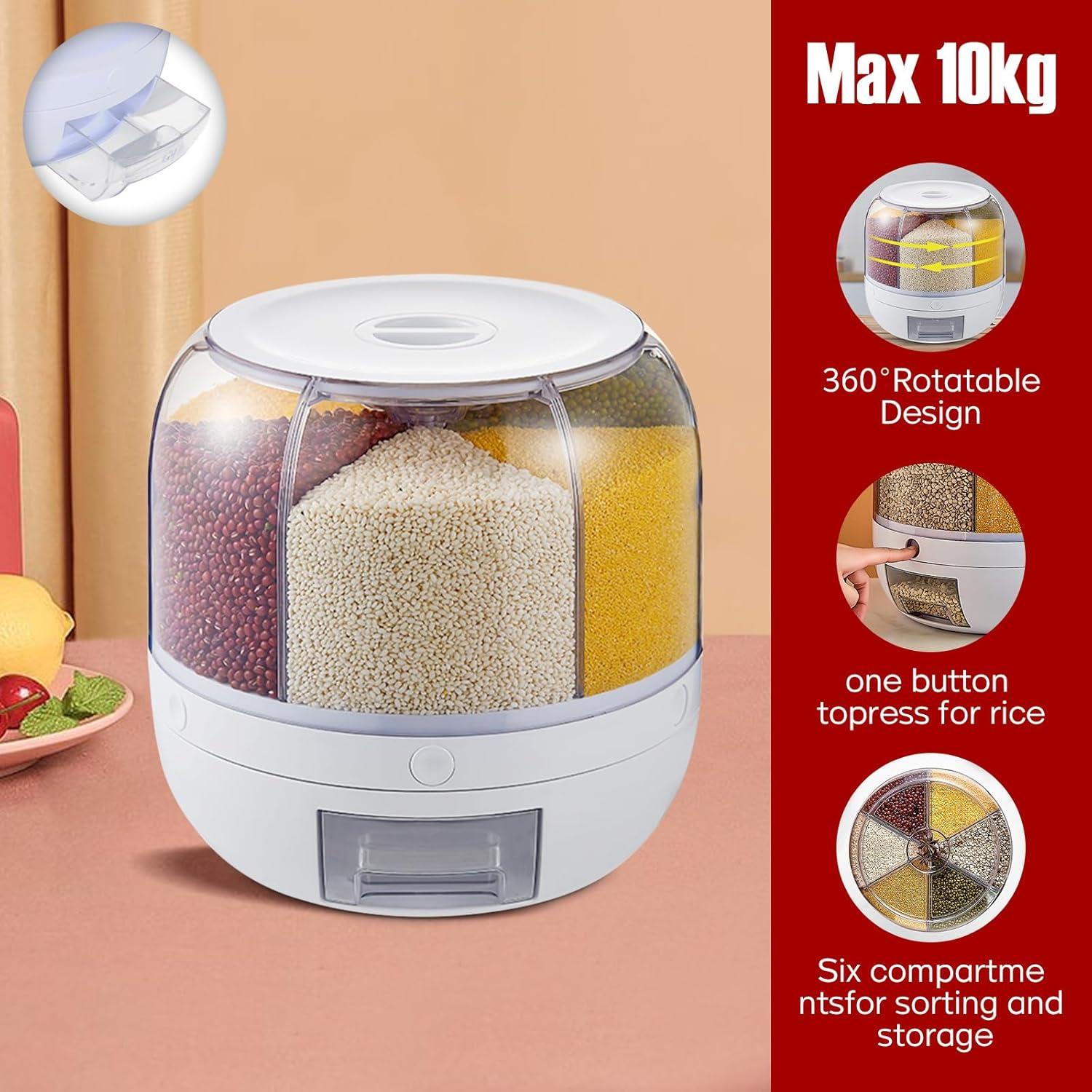 Dispensador de Alimentos Secos SueSee 10L 6 Compartimentos