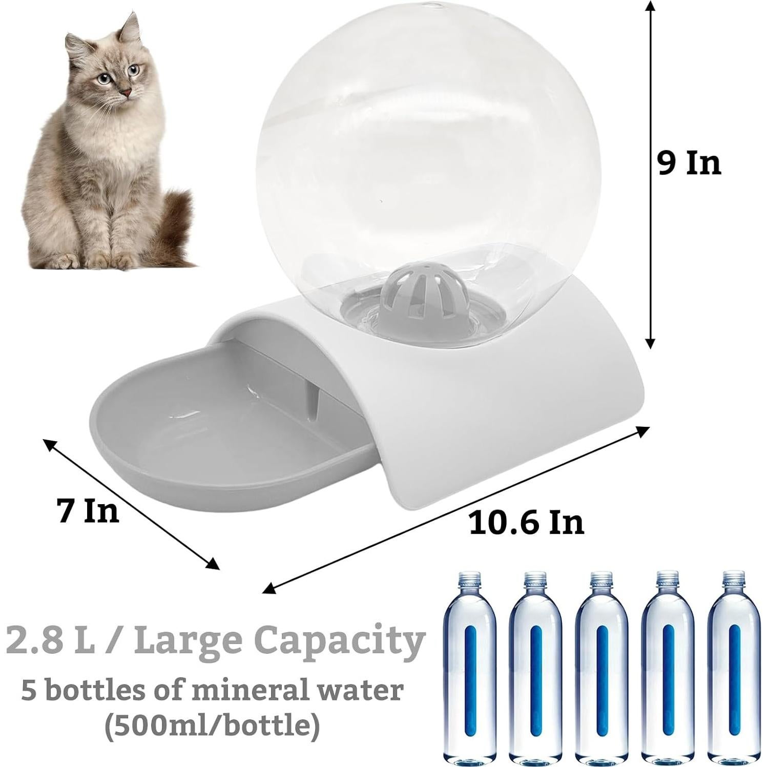 Dispensador de Agua Automático Hamiledyi 2.8L para Mascotas