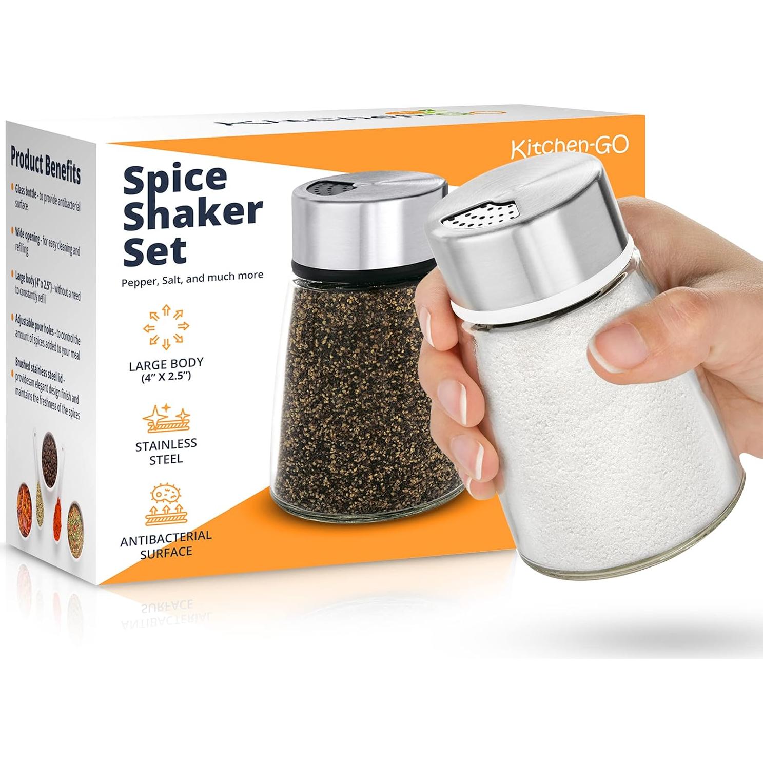 Juego de Salero y Pimentero Kitchen-GO Acero Inoxidable 118ml