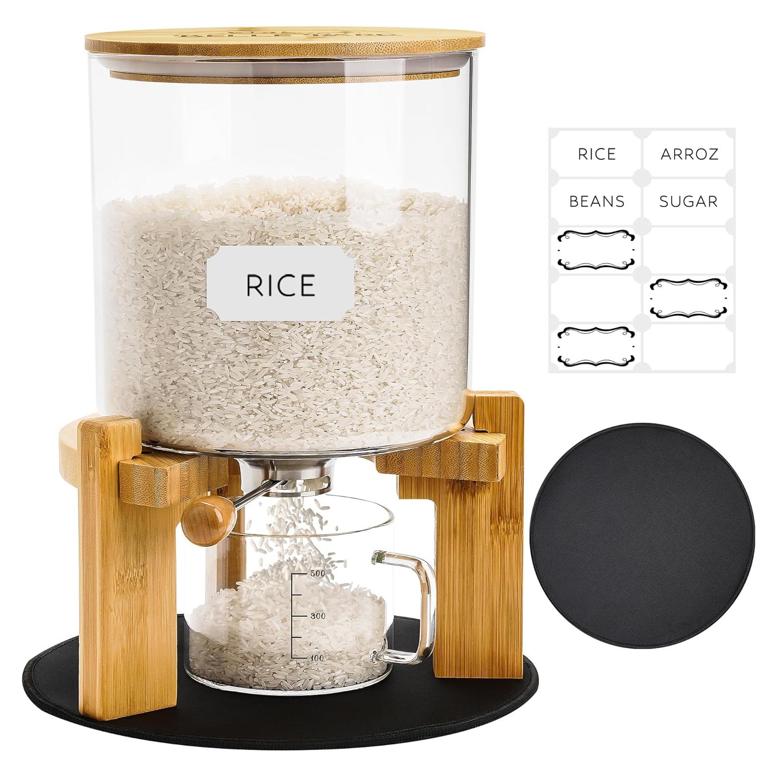 Dispensador de arroz hermético Belle Parc 5L vidrio