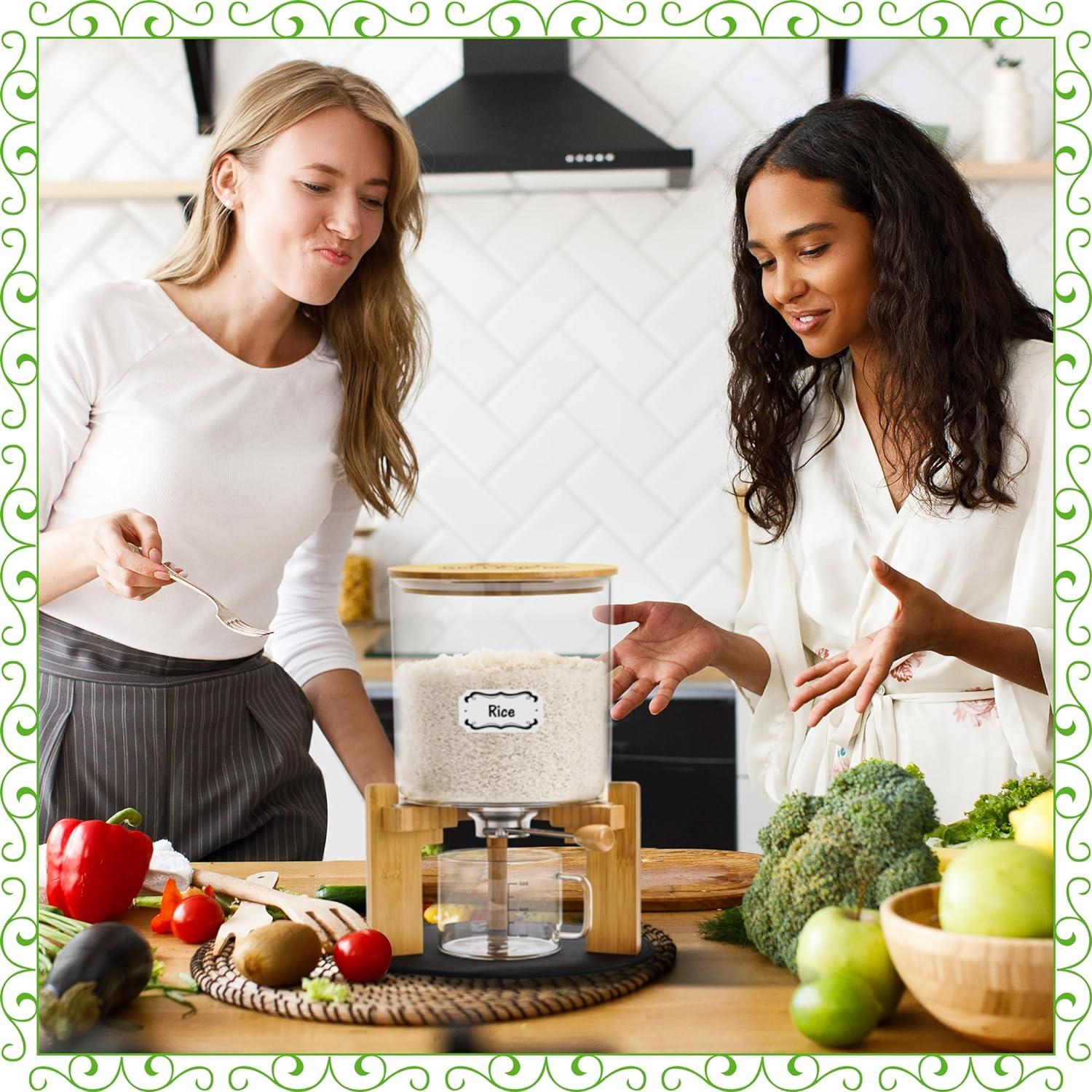 Dispensador de arroz hermético Belle Parc 5L vidrio