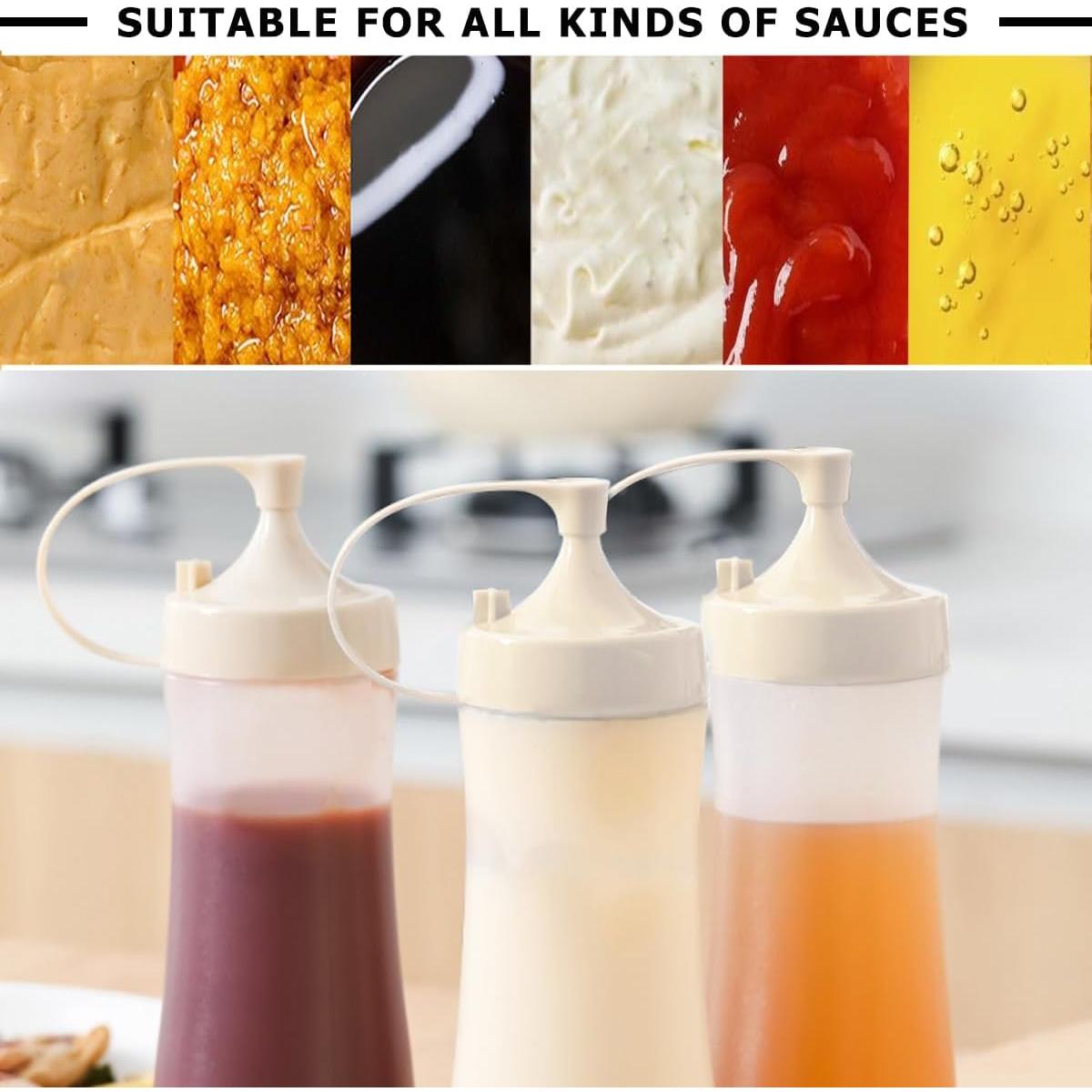 Botellas de Silicona para Salsas DOERDO 350ml 3 Piezas