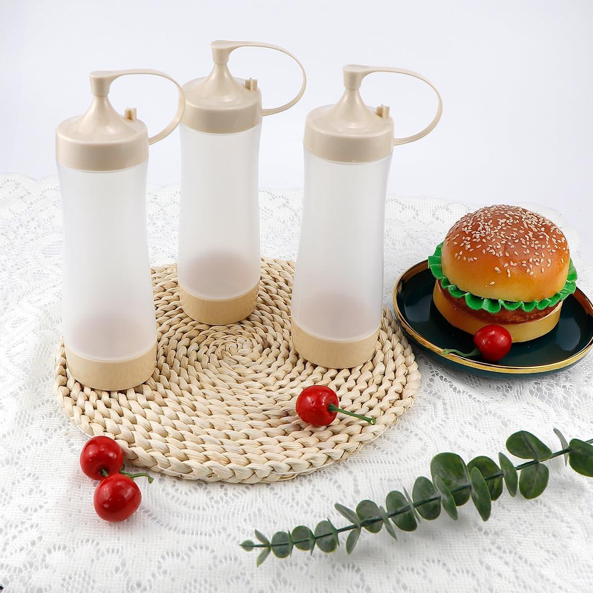 Botellas de Silicona para Salsas DOERDO 350ml 3 Piezas