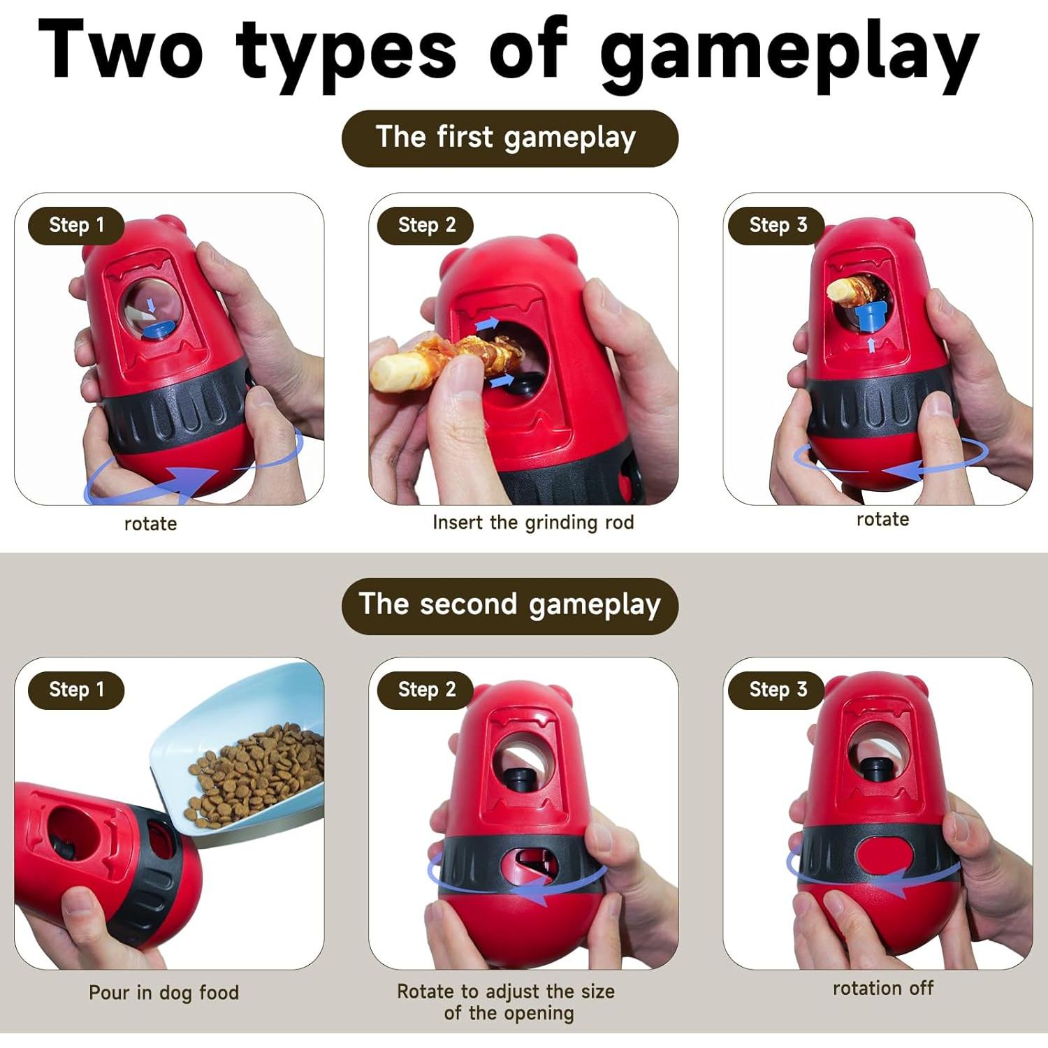 Dispensador de Comida Interactivo GCZSLP para Perros Rojo