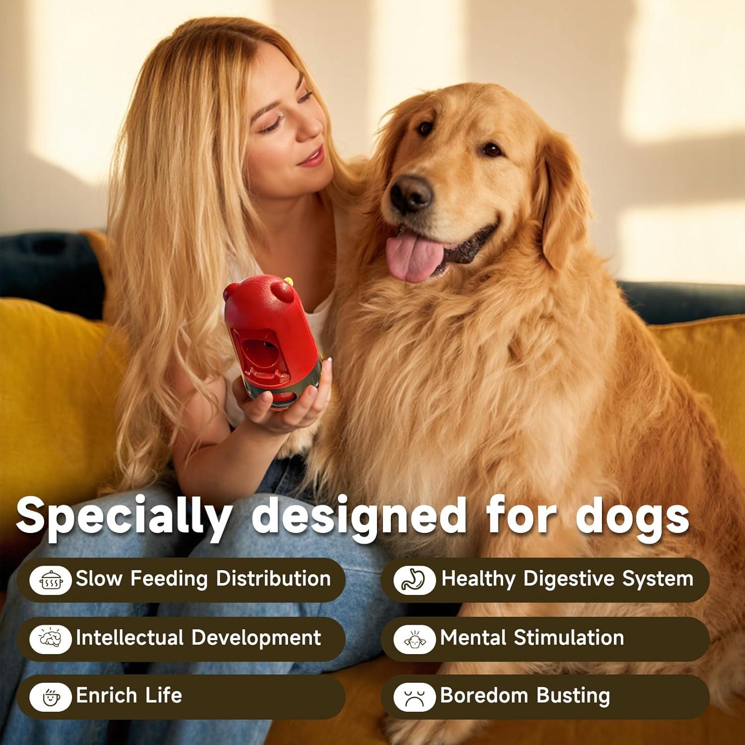 Dispensador de Comida Interactivo GCZSLP para Perros Rojo