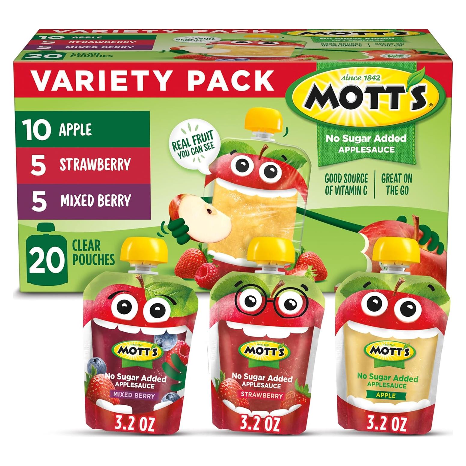 Puré de Manzana Mott's Sin Azúcar 20 Paquetes 90.72g