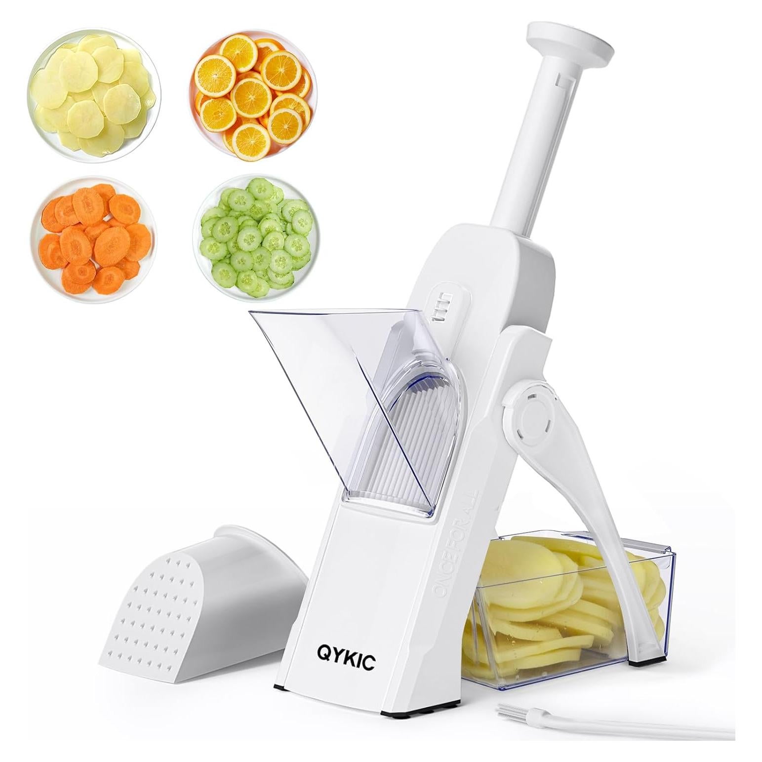 Rebanador Mandolina QYKIC Blanco Ajustable 0.1-8mm