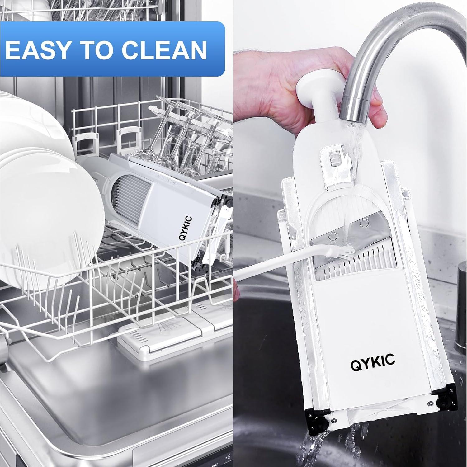 Rebanador Mandolina QYKIC Blanco Ajustable 0.1-8mm