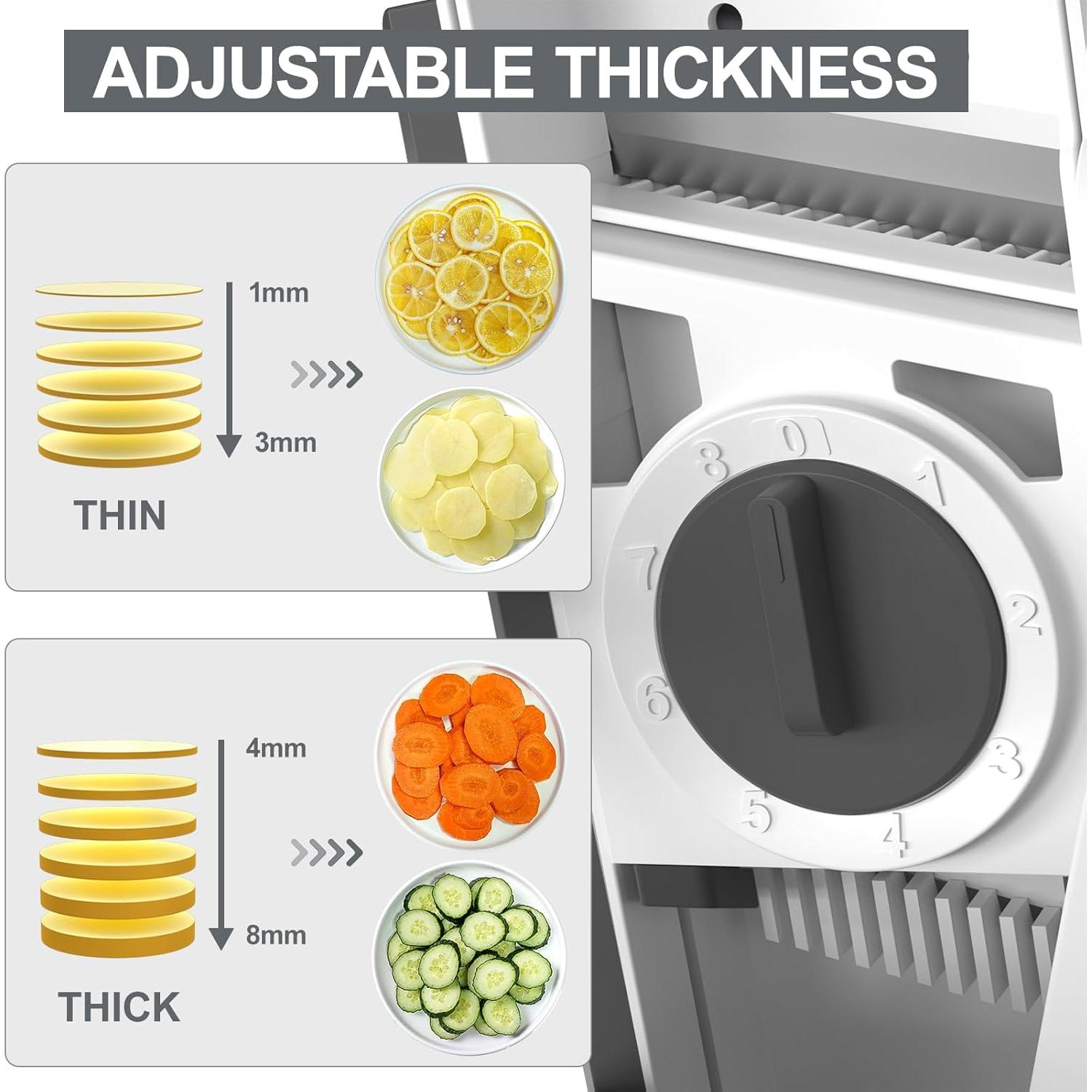 Rebanadora Mandolina OYKEFAW Ajustable 0.1-8mm Gris