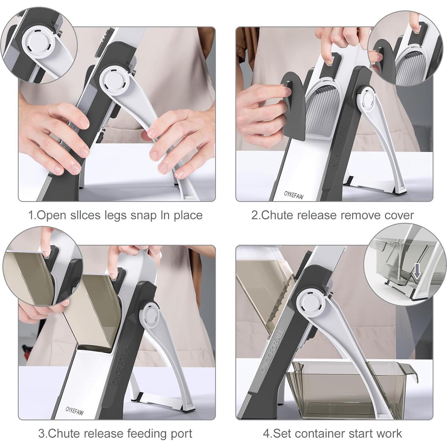 Rebanadora Mandolina OYKEFAW Ajustable 0.1-8mm Gris