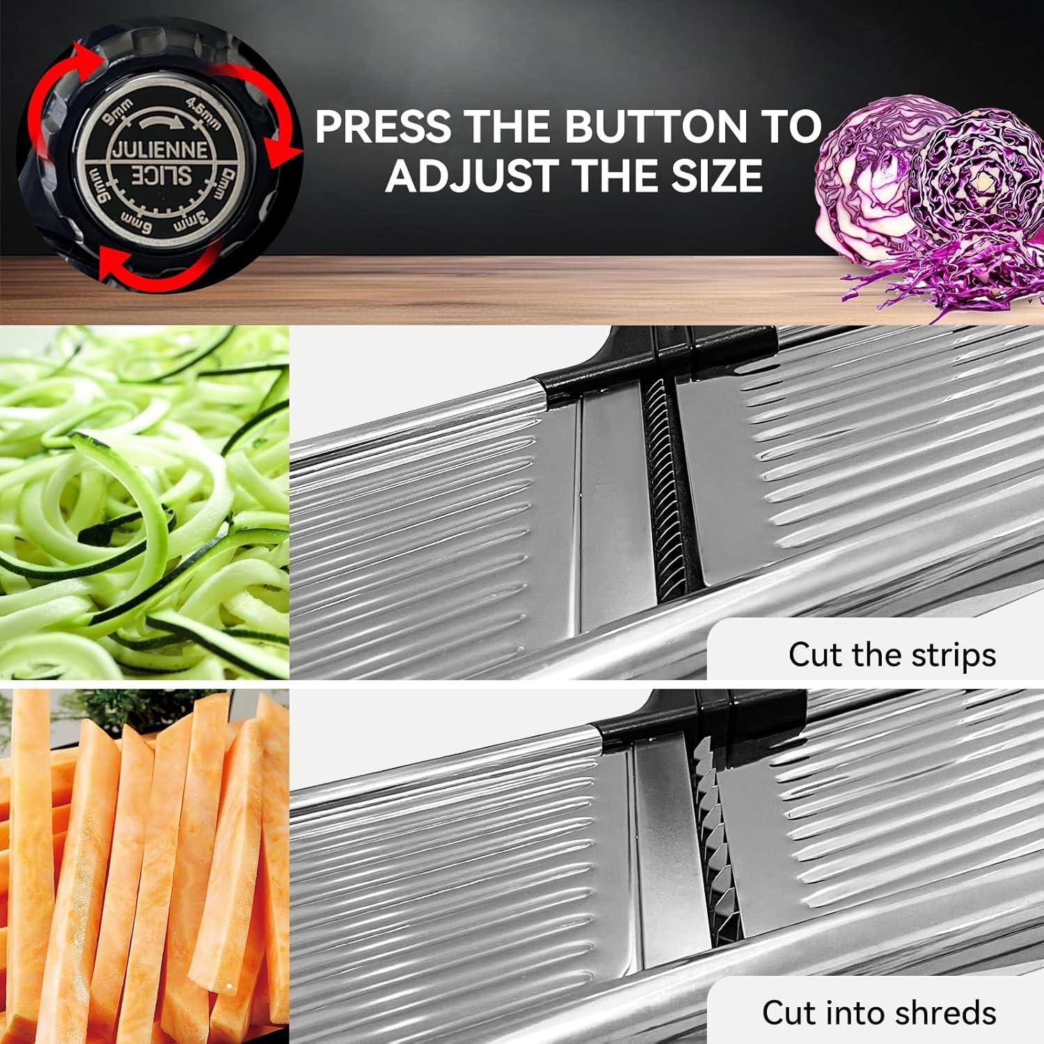 Cortador de Mandolina XAYCDEHN Acero Inoxidable Ajustable 0.99kg