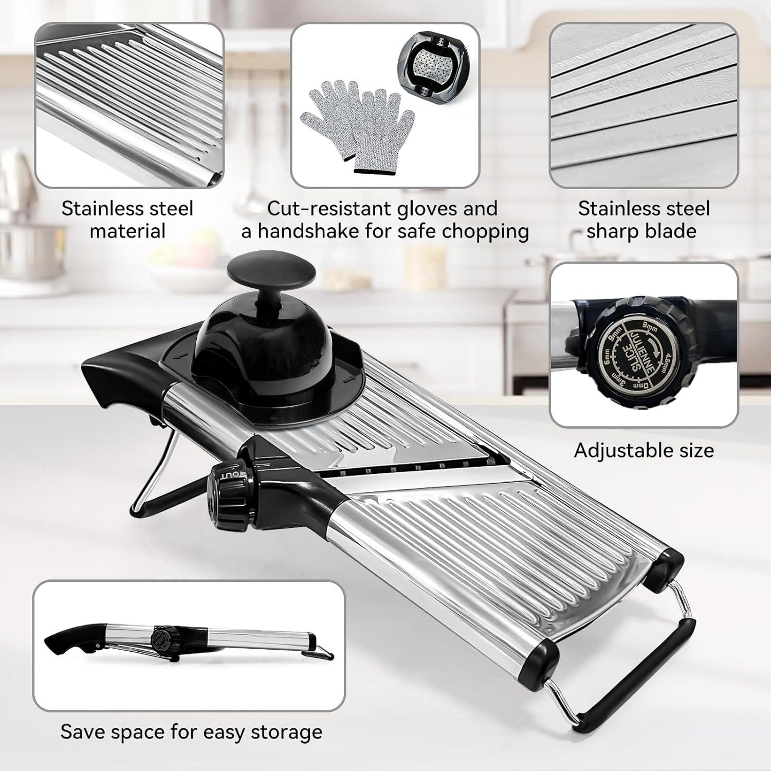 Cortador de Mandolina XAYCDEHN Acero Inoxidable Ajustable 0.99kg