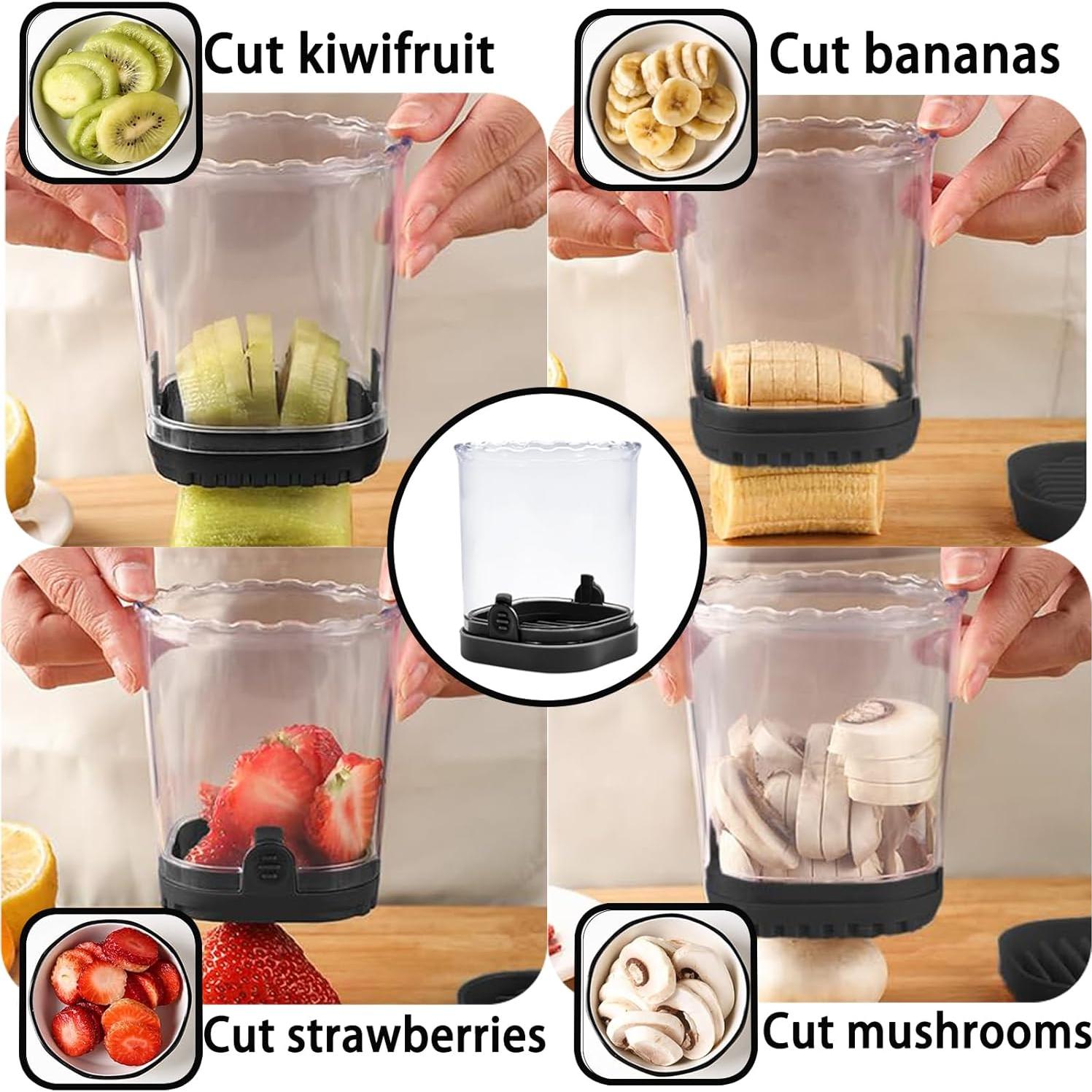 Cortador de Fresas Hendiy con 8 Cuchillas de Acero Inoxidable