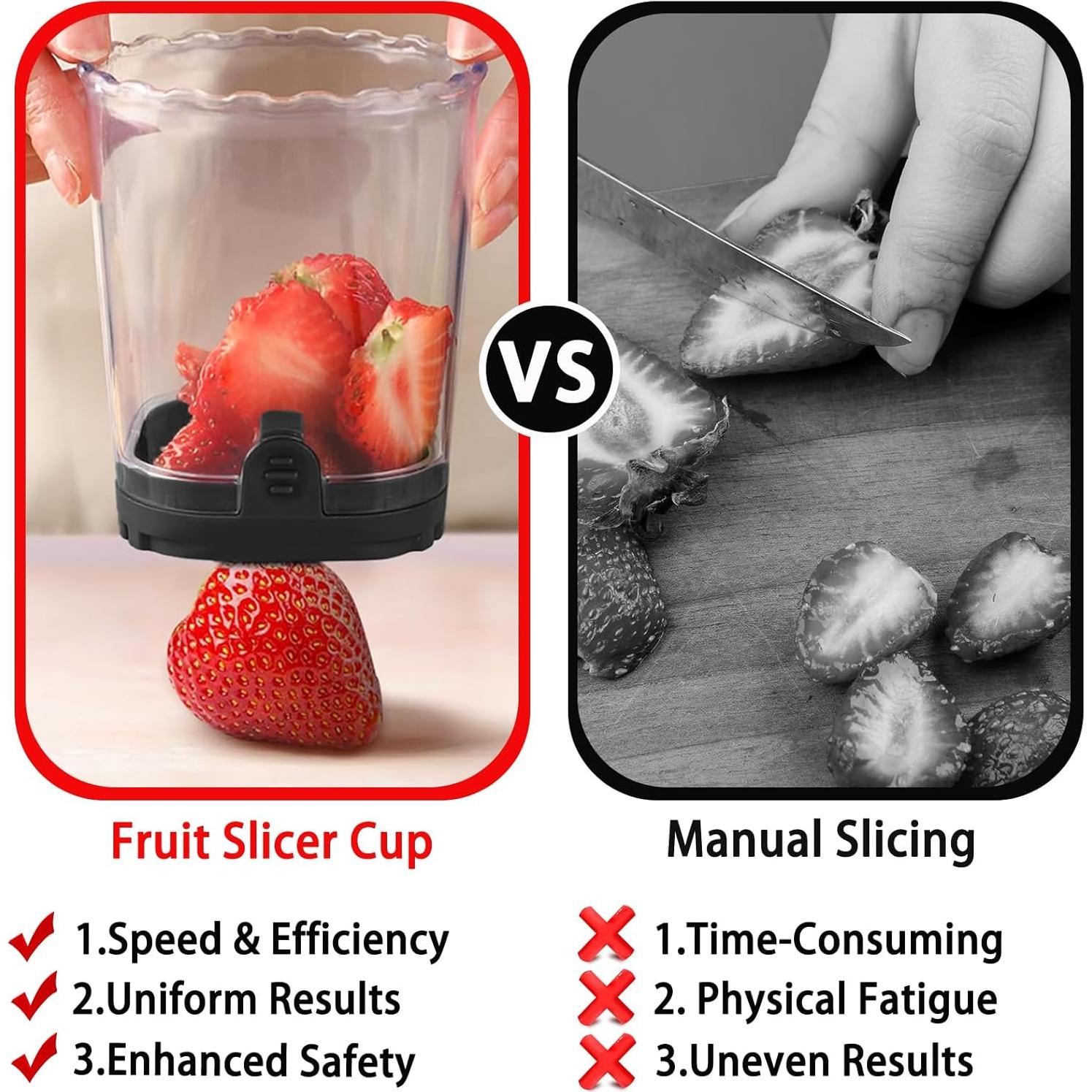 Cortador de Fresas Hendiy con 8 Cuchillas de Acero Inoxidable