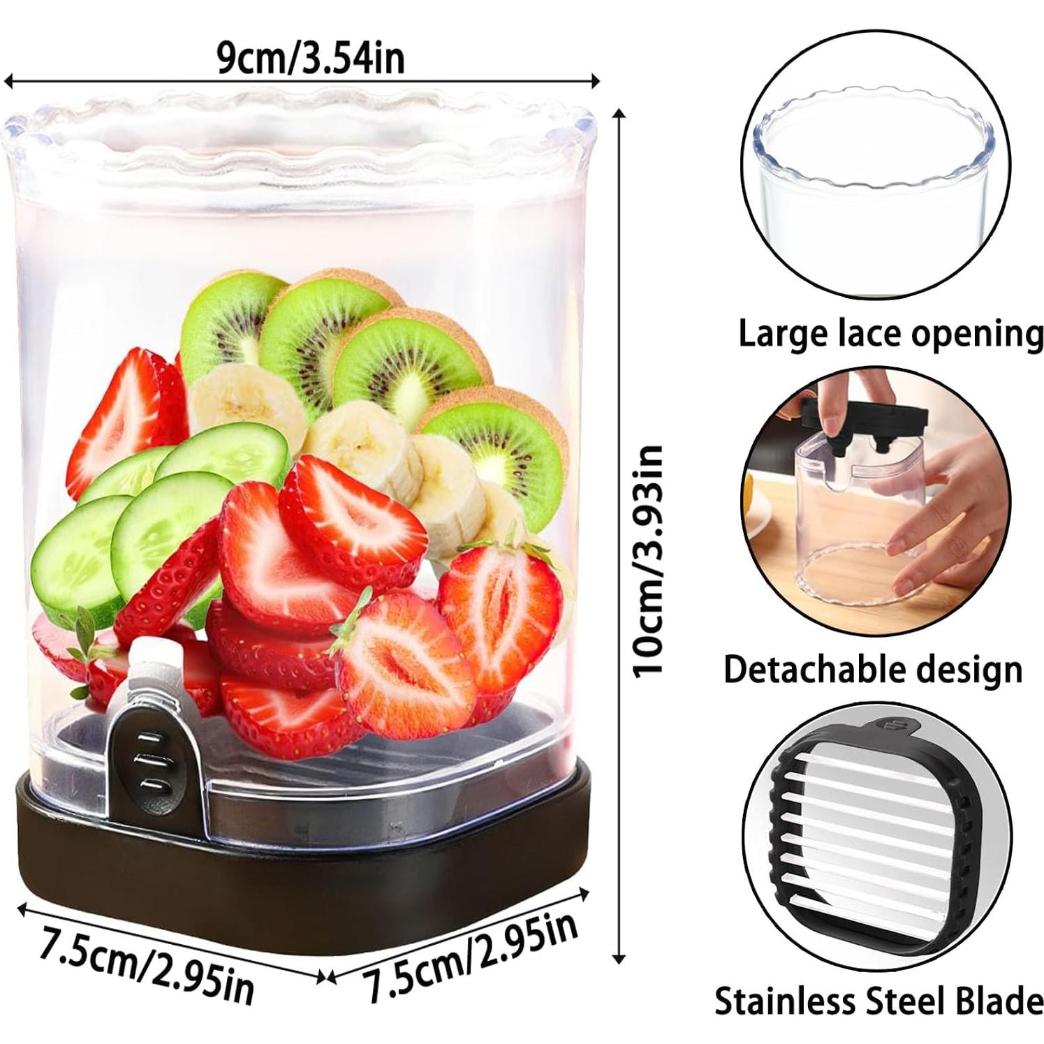 Cortador de Fresas Hendiy con 8 Cuchillas de Acero Inoxidable