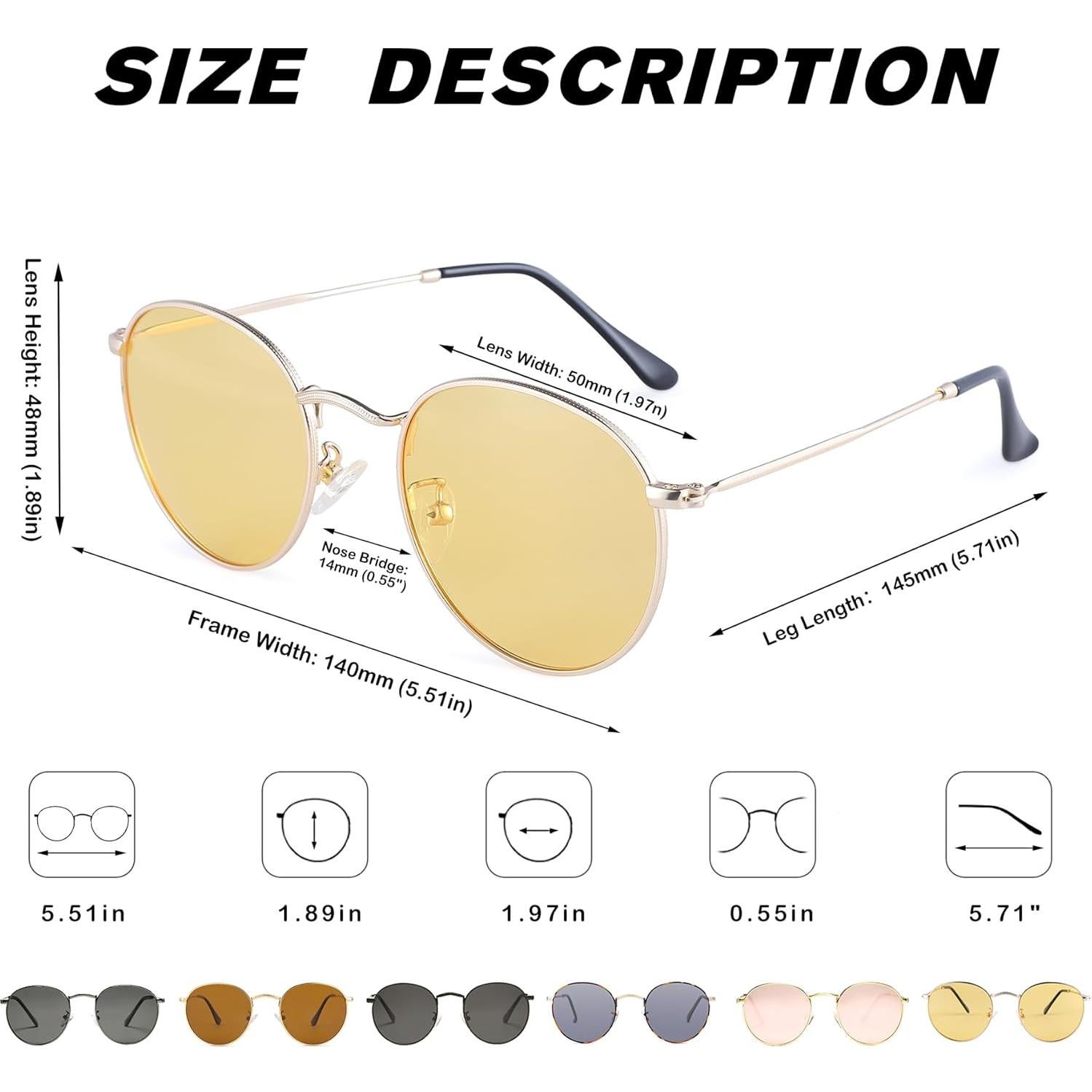 Gafas de Sol Redondas Pro Acme Polarizadas 50mm Doradas