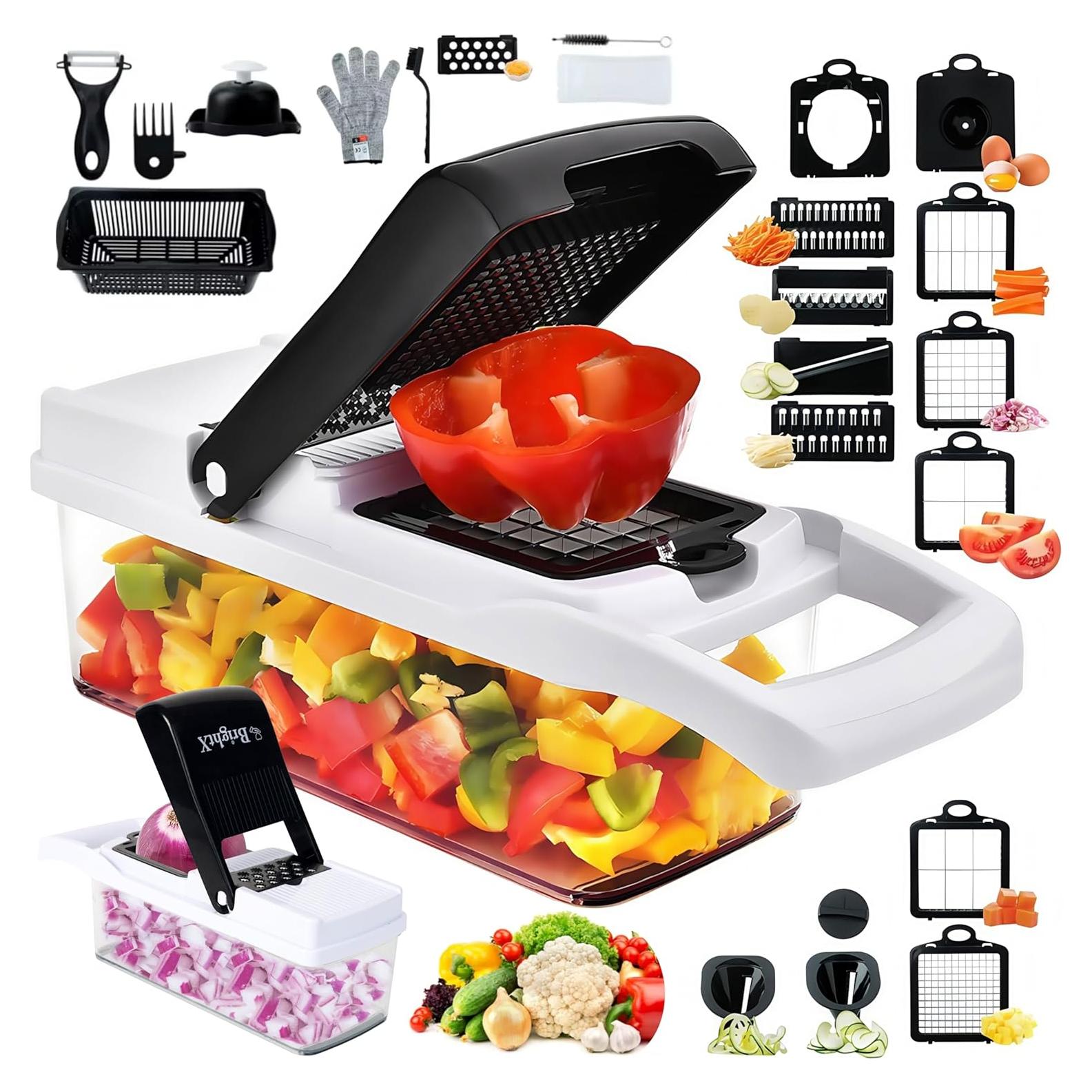 Cortador de Verduras Multifuncional BRIGHTX 26 en 1 con Contenedor