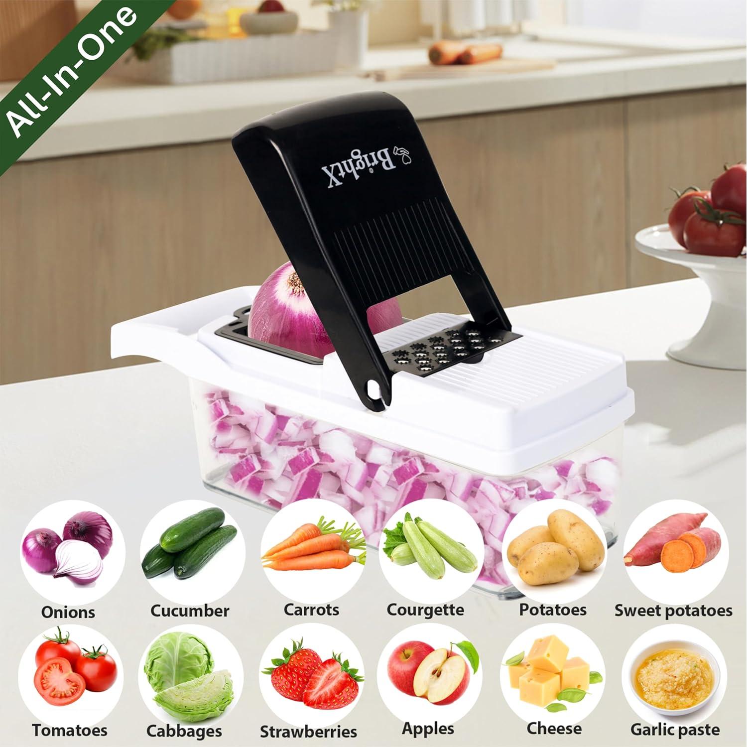 Cortador de Verduras Multifuncional BRIGHTX 26 en 1 con Contenedor
