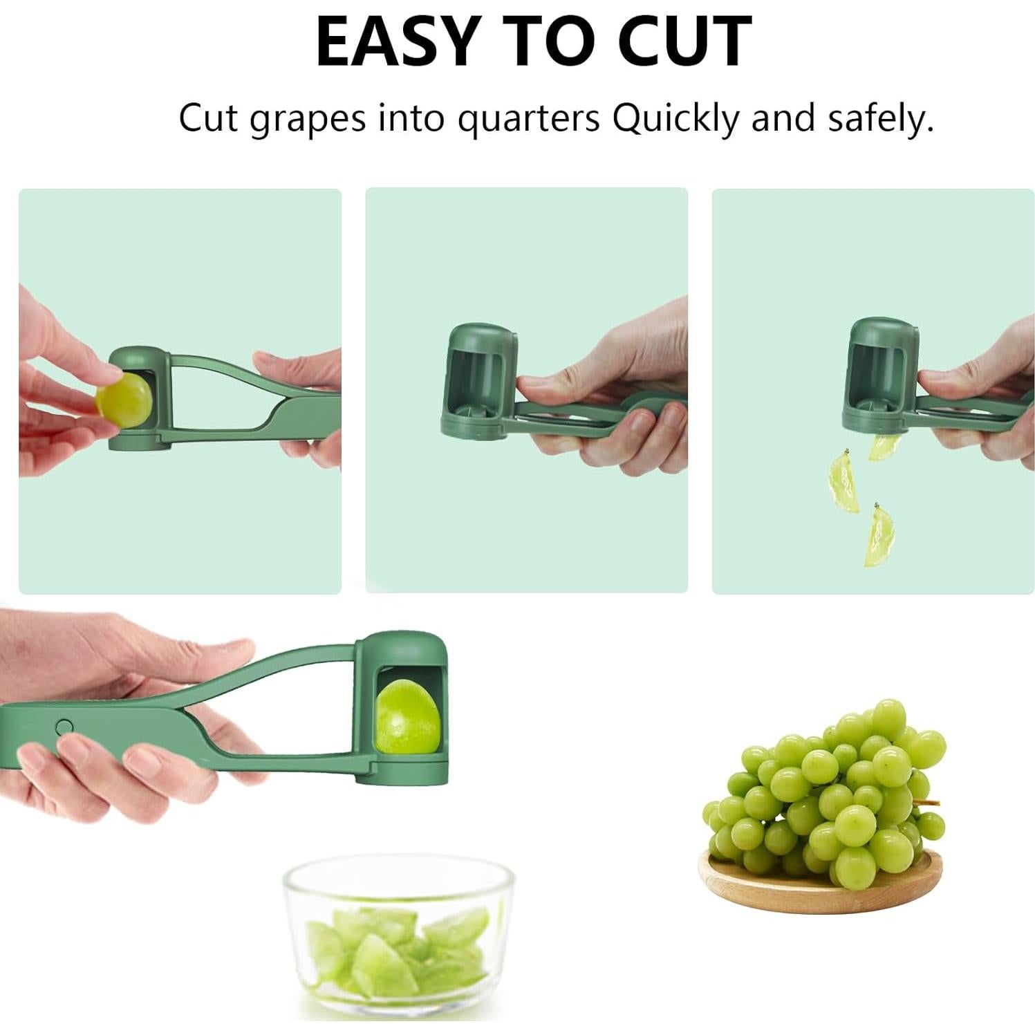 Cortador de Uvas Luvan Verde para Niños - Acero Inoxidable