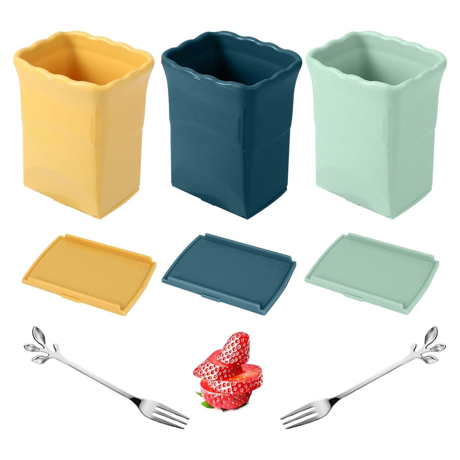 Kit Cortadores de Frutas Dokpod 3 Piezas + 2 Tenedores