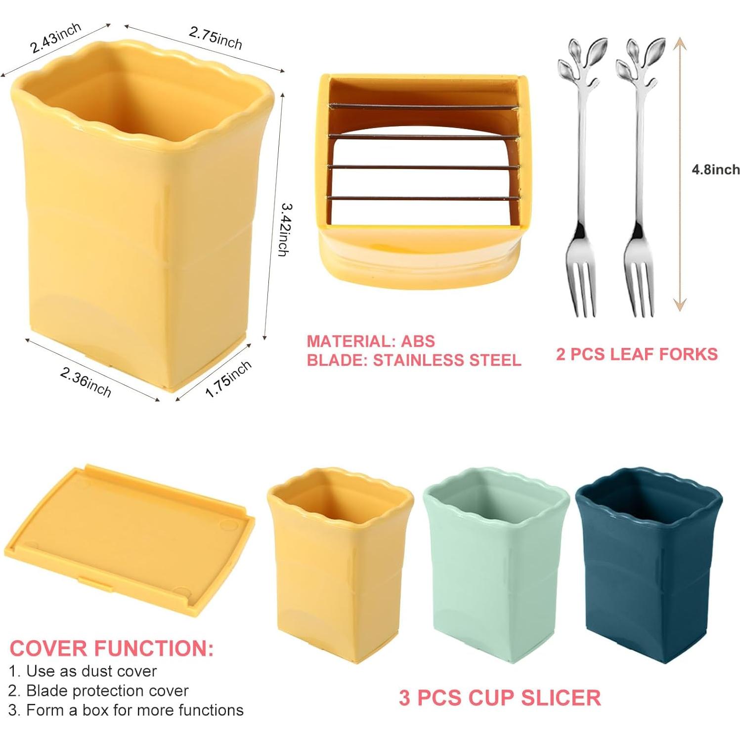 Kit Cortadores de Frutas Dokpod 3 Piezas + 2 Tenedores