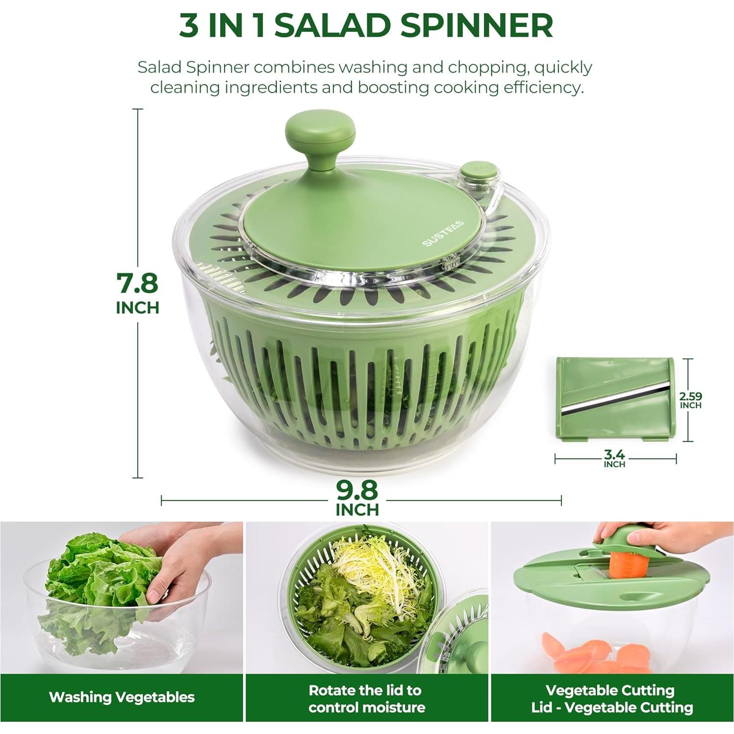 Escurridor de Ensalada SUSTEAS 4.5L con Colador y Rallador