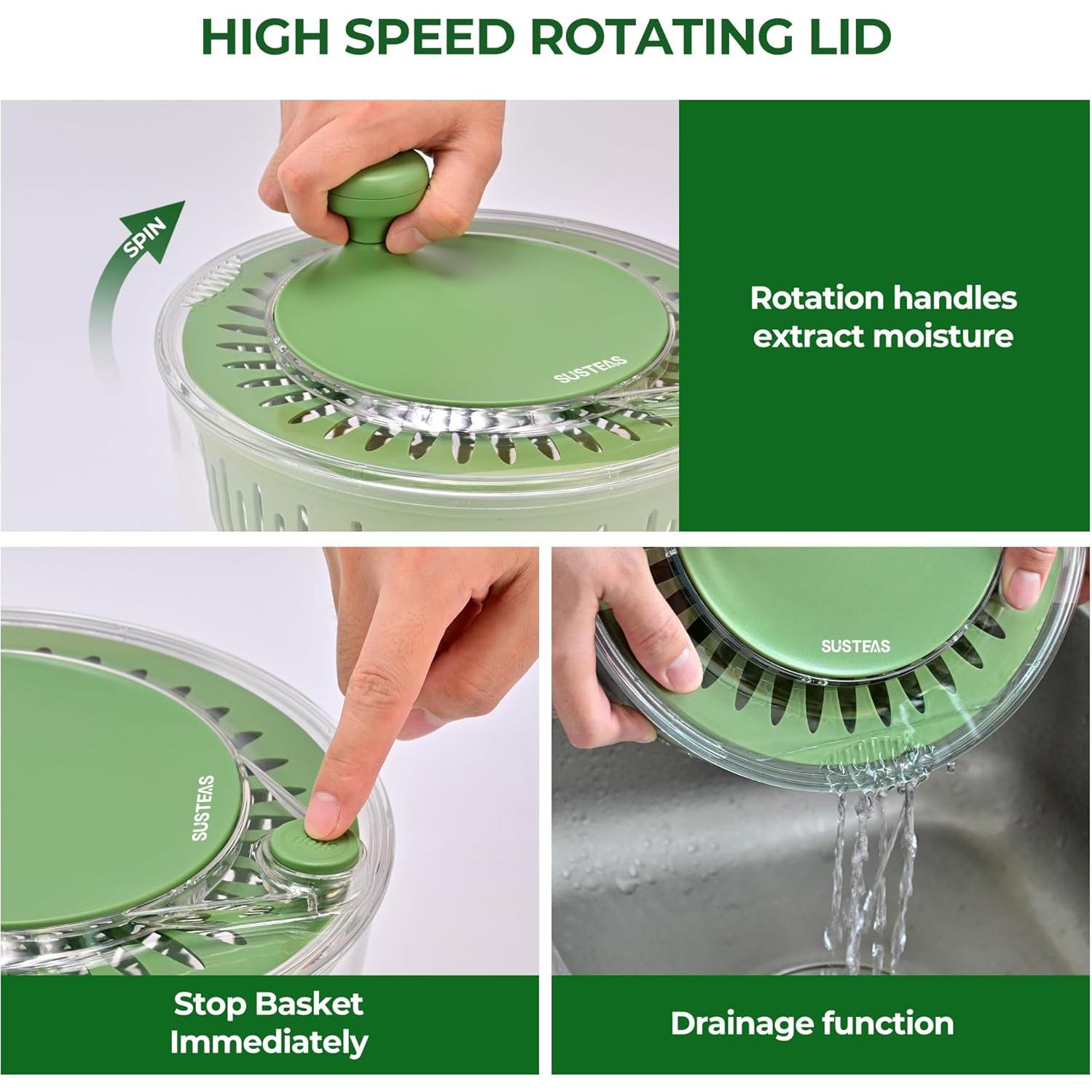 Escurridor de Ensalada SUSTEAS 4.5L con Colador y Rallador