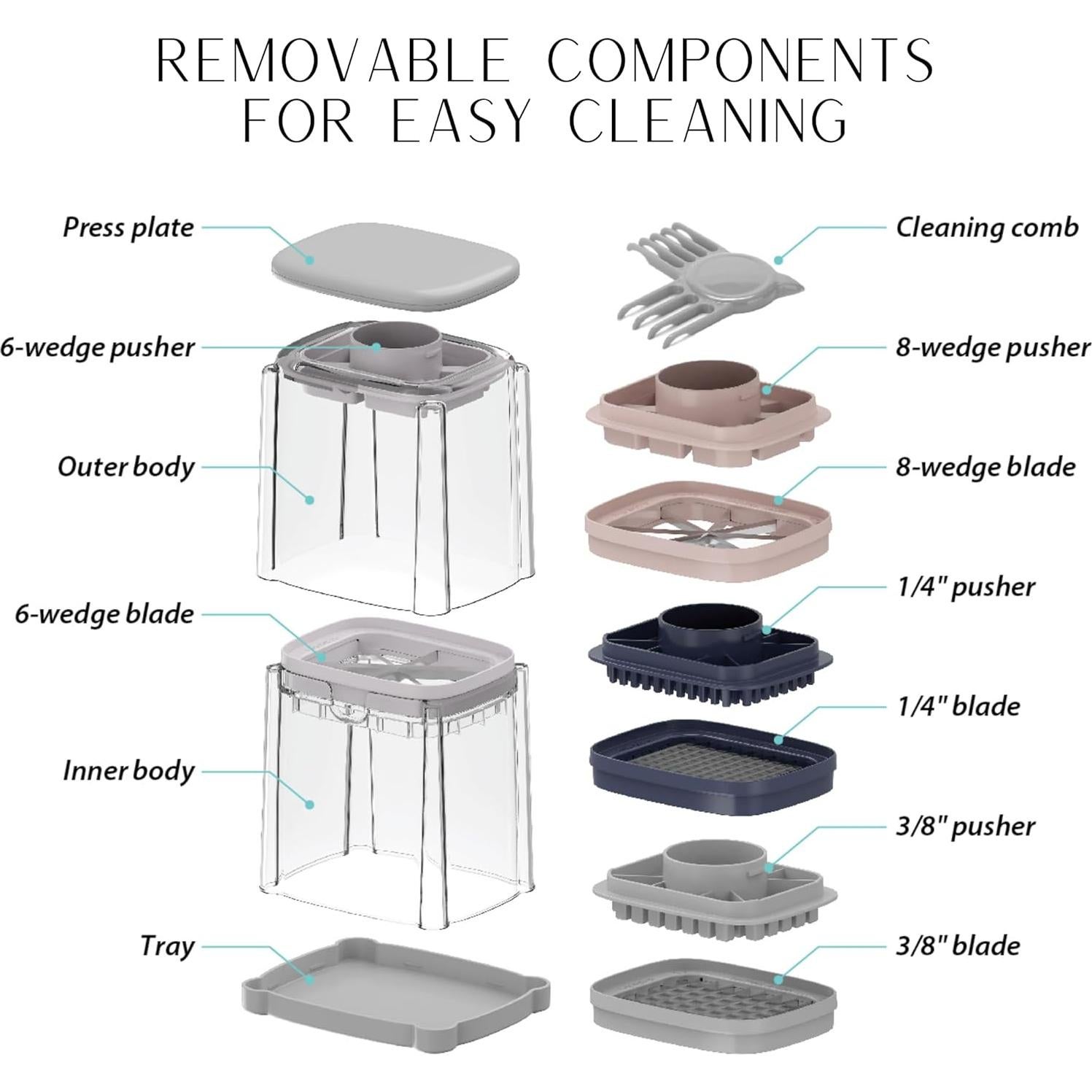 Cortador de Verduras Brieftons 4 Cuchillas Acero Inoxidable