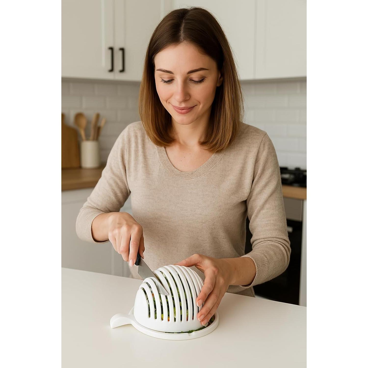 Cortador de Ensalada Multifuncional Dependable 23.5x17.8cm Blanco