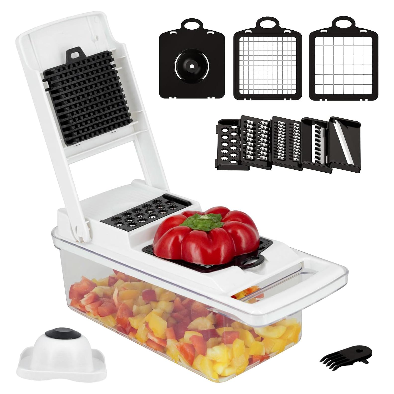 Cortador de Verduras KITIDEA 8 en 1 Mandolina Blanco
