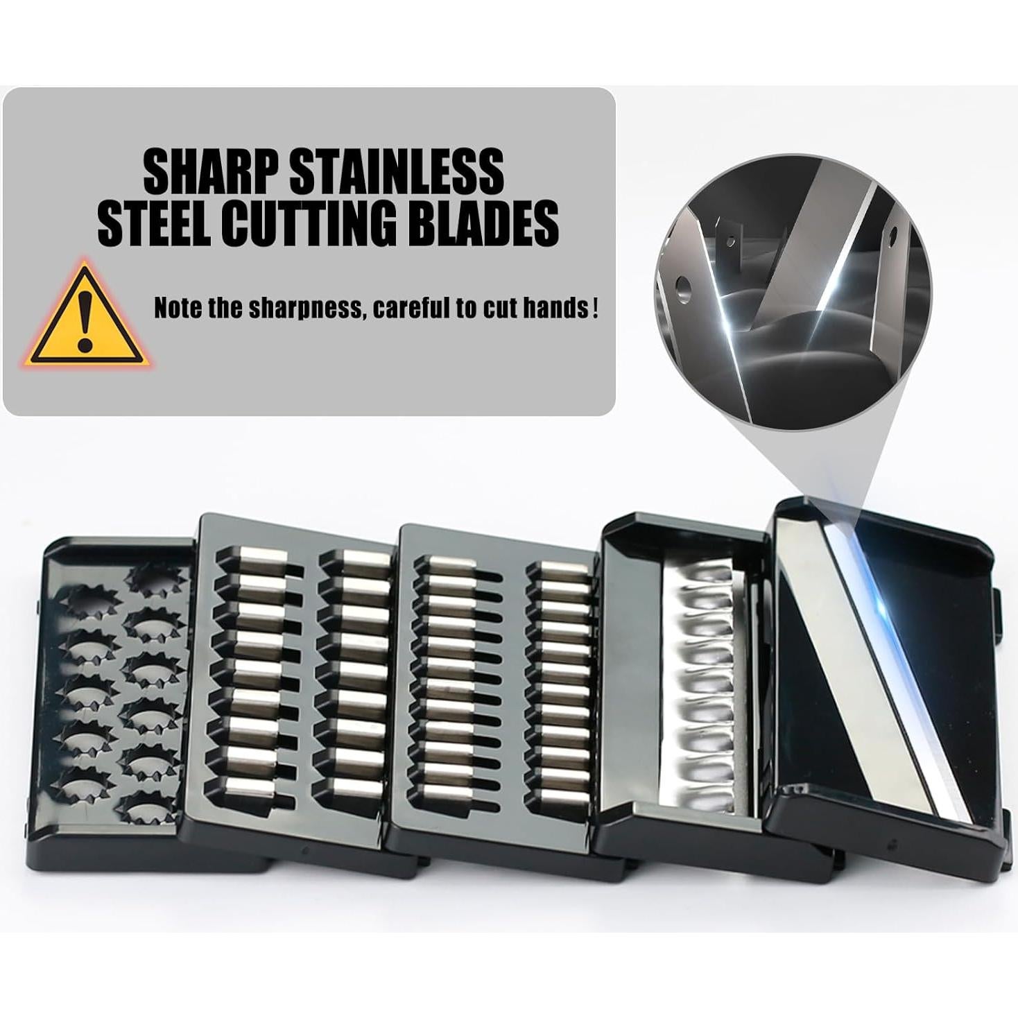 Cortador de Verduras KITIDEA 8 en 1 Mandolina Blanco