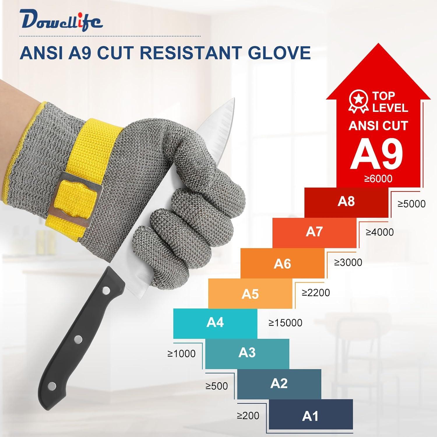 Guante Resistente a Cortes Nivel 9 Dowellife - Acero Inoxidable XL