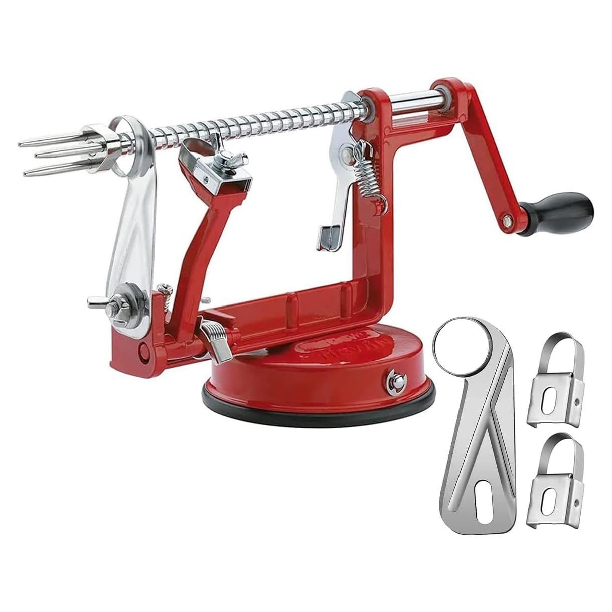 Pelador de Manzanas Tigwin Rojo con Cuchillas de Acero Inoxidable