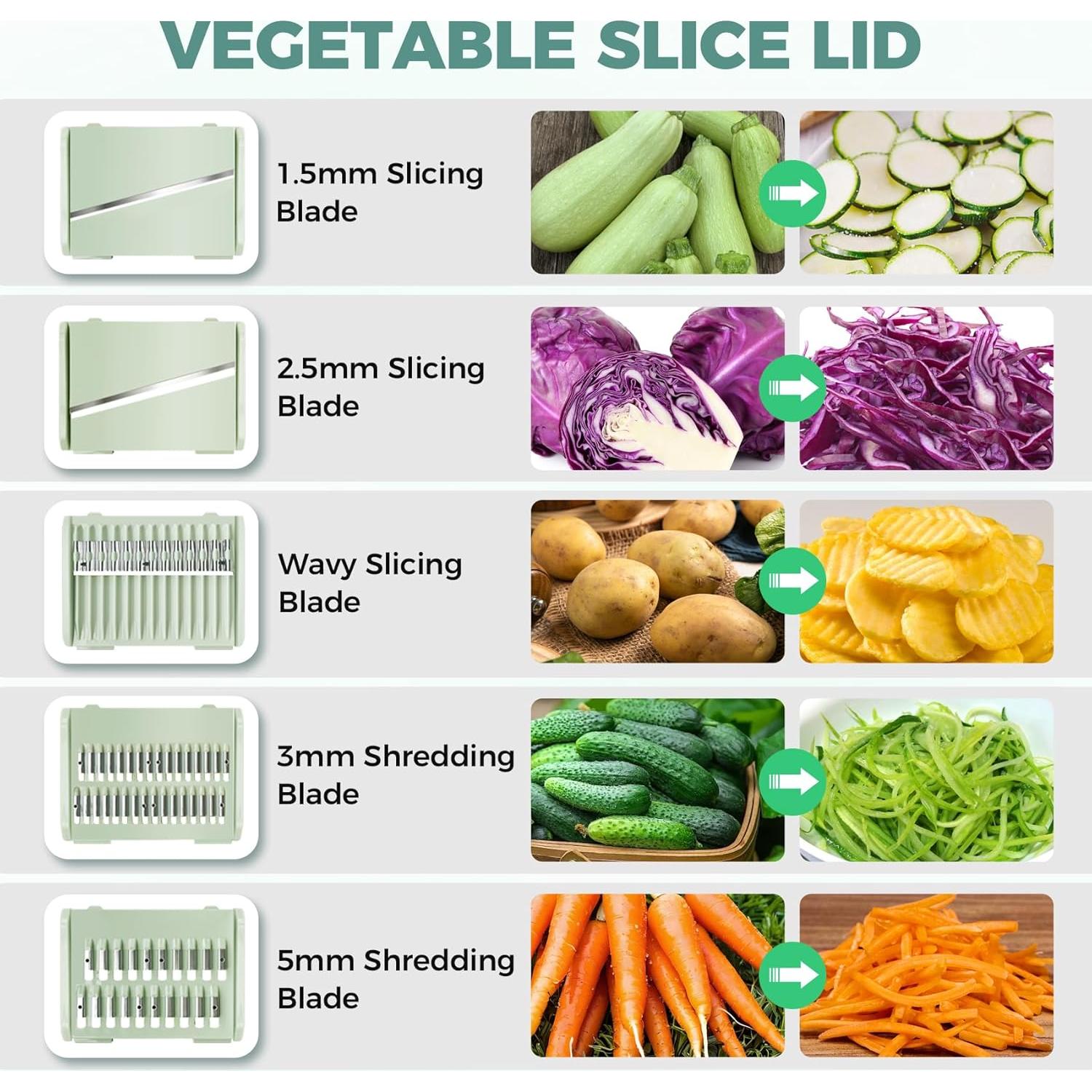 Airpro Ensaladera Grande 5.3L Verde Blanco con Cuchillas