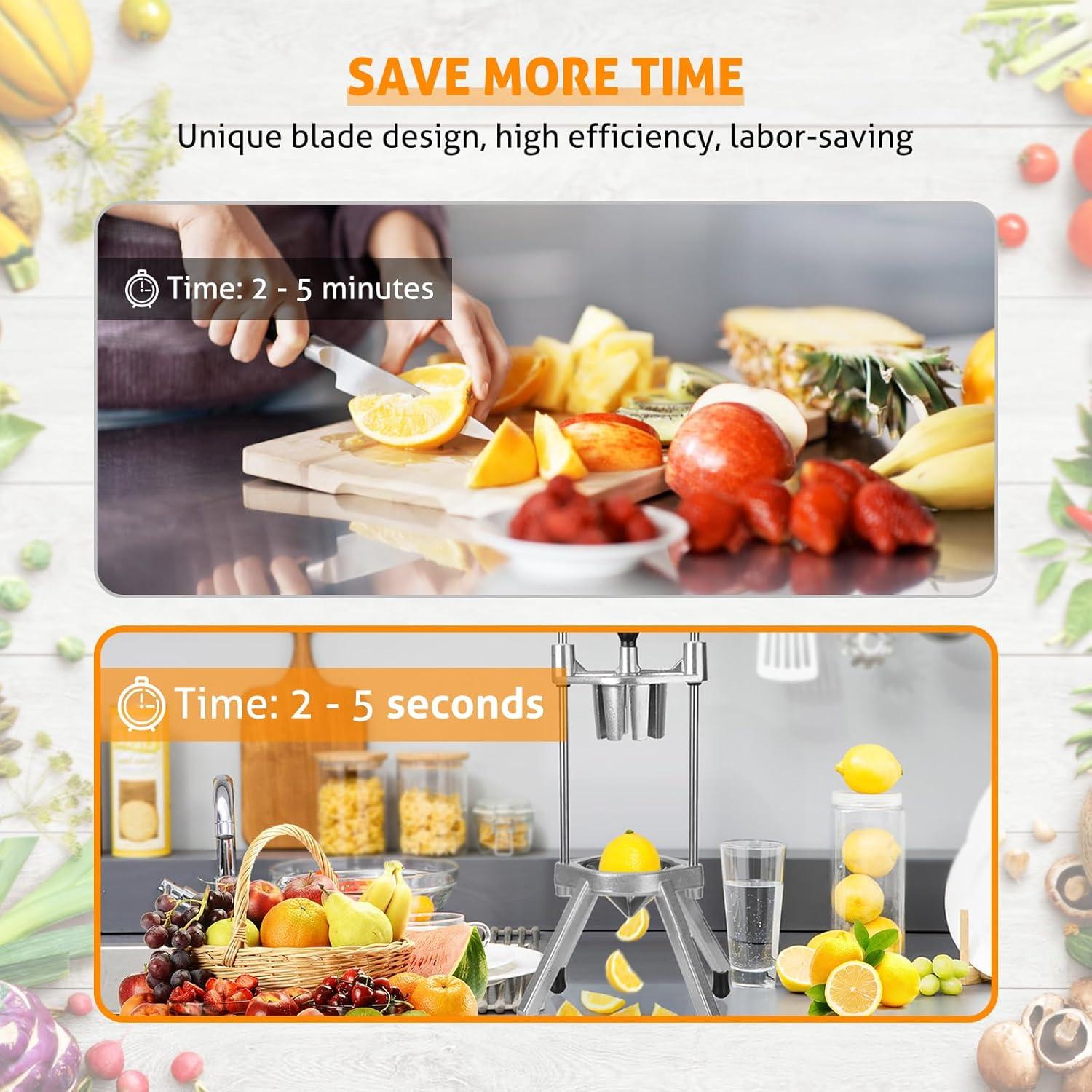 Cuchilla de 8 Secciones WICHEMI de Acero Inoxidable para Frutas y Verduras