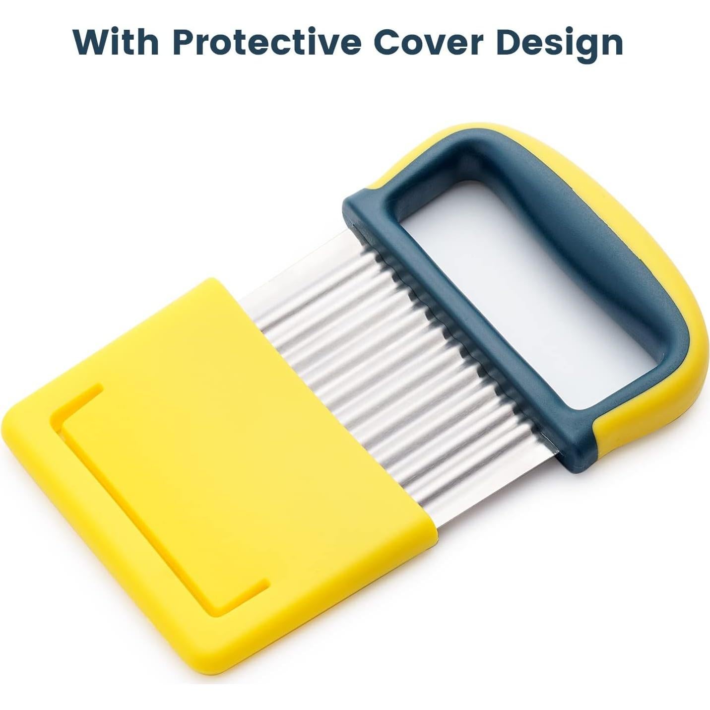 Cuchillo Cortador de Ondas Nax Caki Acero Inoxidable Amarillo