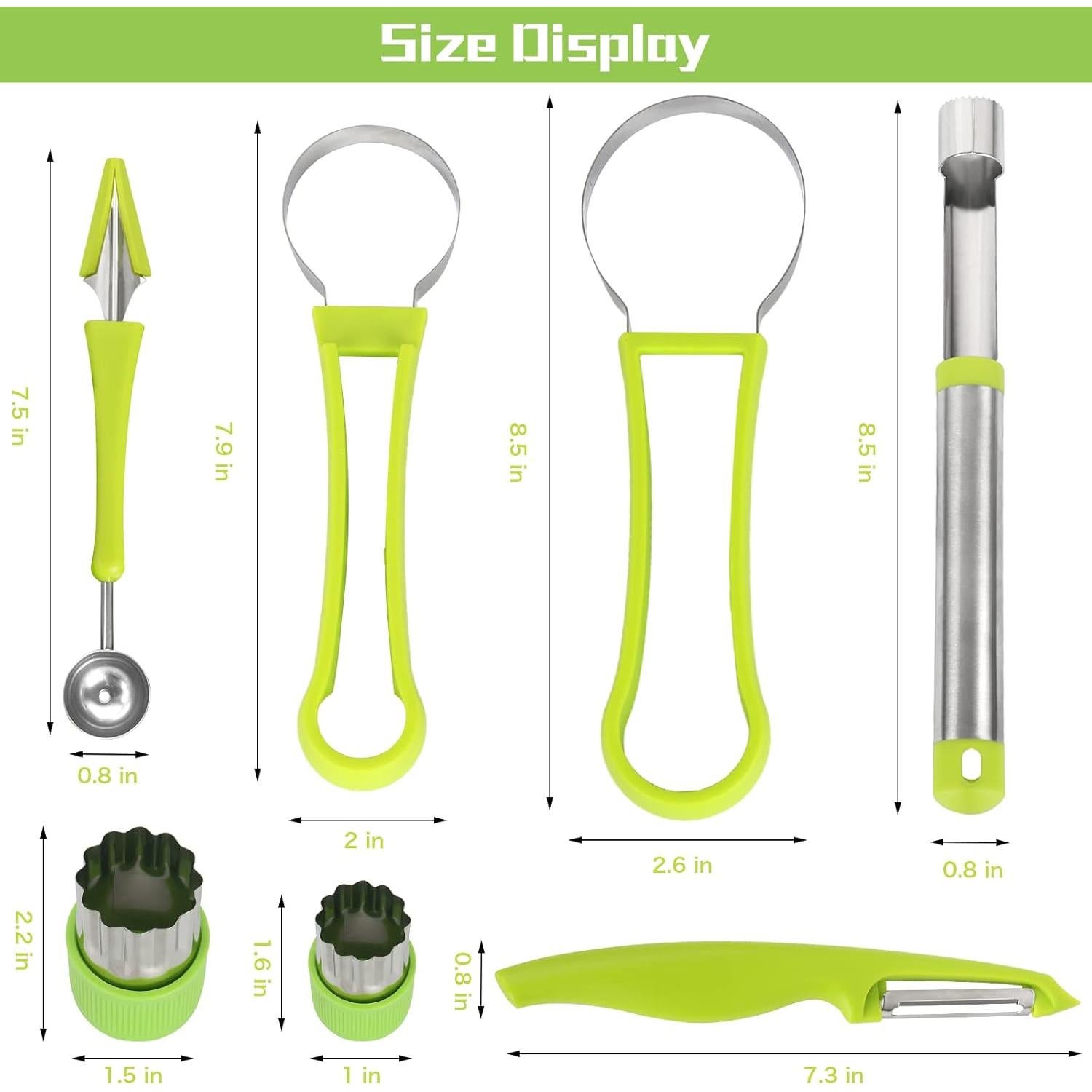 Juego de 14 cucharas para melón Machomby 4 en 1 acero inoxidable