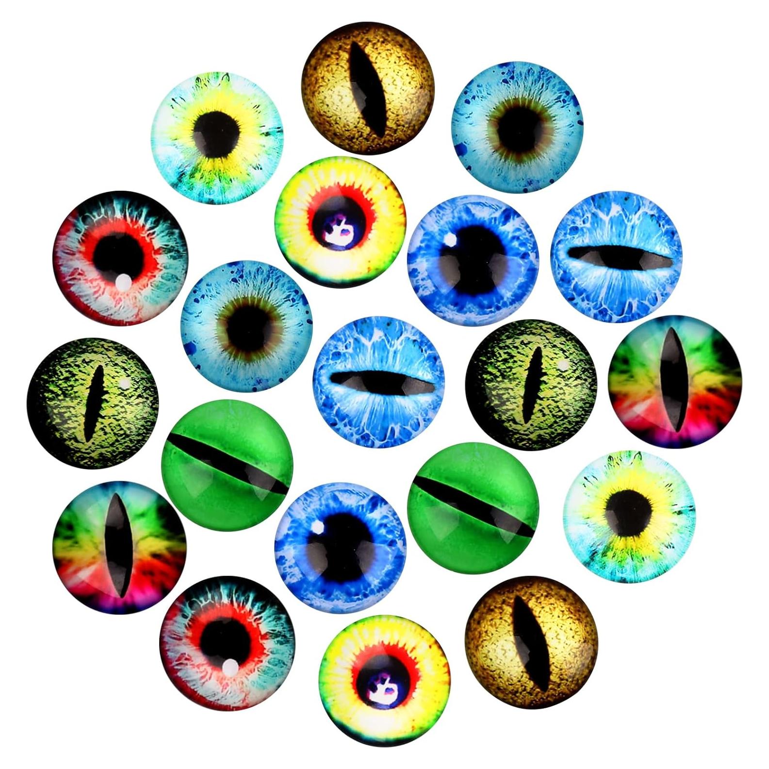 20 Ojos de Dragón de Vidrio 25mm para Manualidades